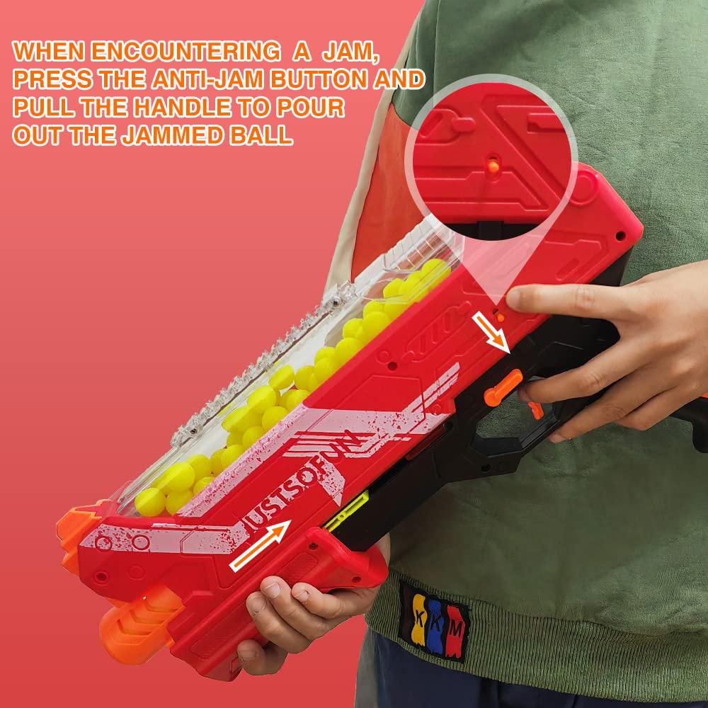 Blaster Gun with Protective Goggles and 100 Rounds for Boys and Girls Up to 110 FPS Compatible with Nerf Hyper Rounds Darts, Easy Reload, Holds Up to 50 Rounds (RED) - Image 5