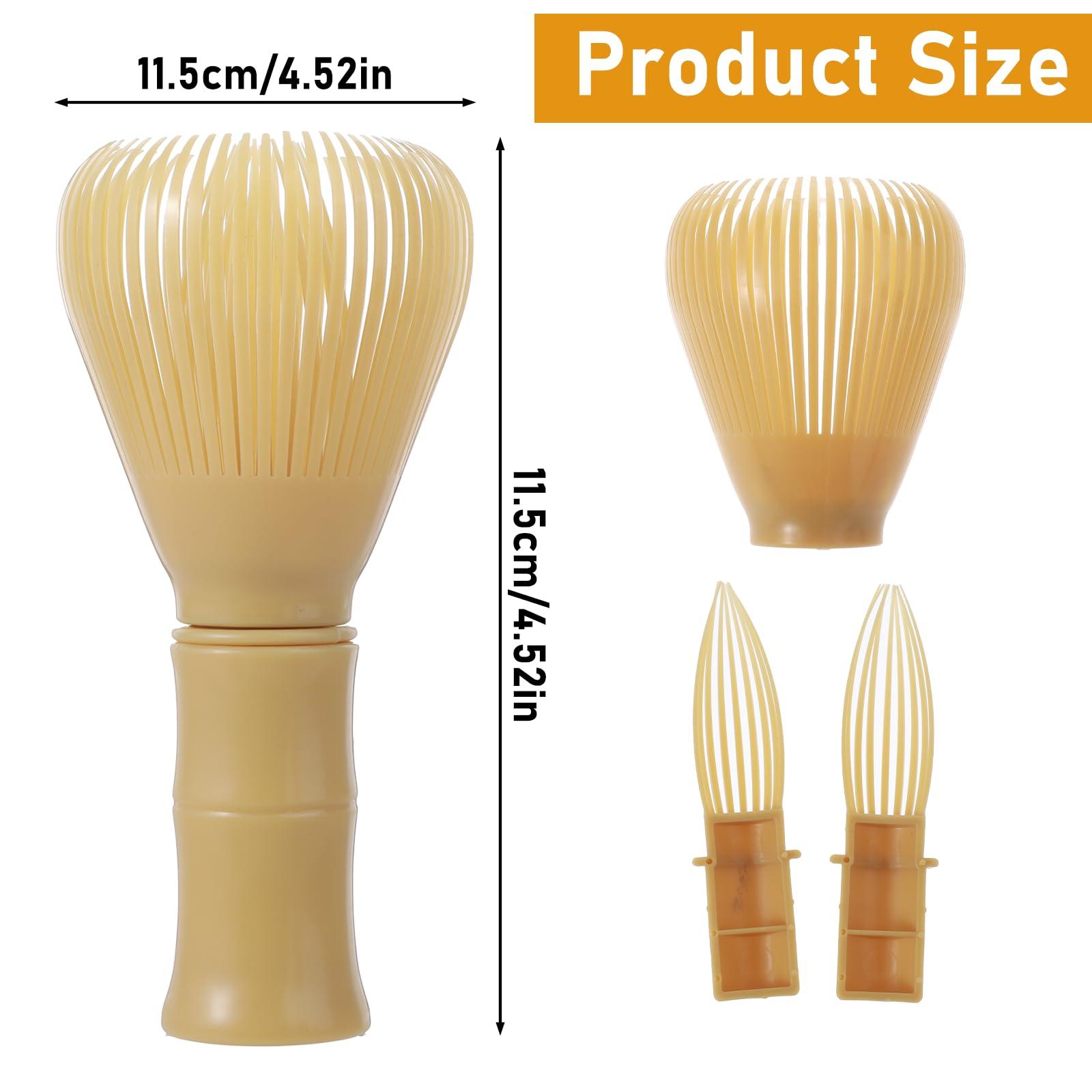 Qianyu 1 Pcs Golden Bamboo Matcha Chasen Whisk Handcrafted Matcha Stirrer Plastic Reusable Powder Whisks Durable Tea Brush Whisk Mixing Tools Kit Accessory for Milk Tea Eggs Home - Image 3