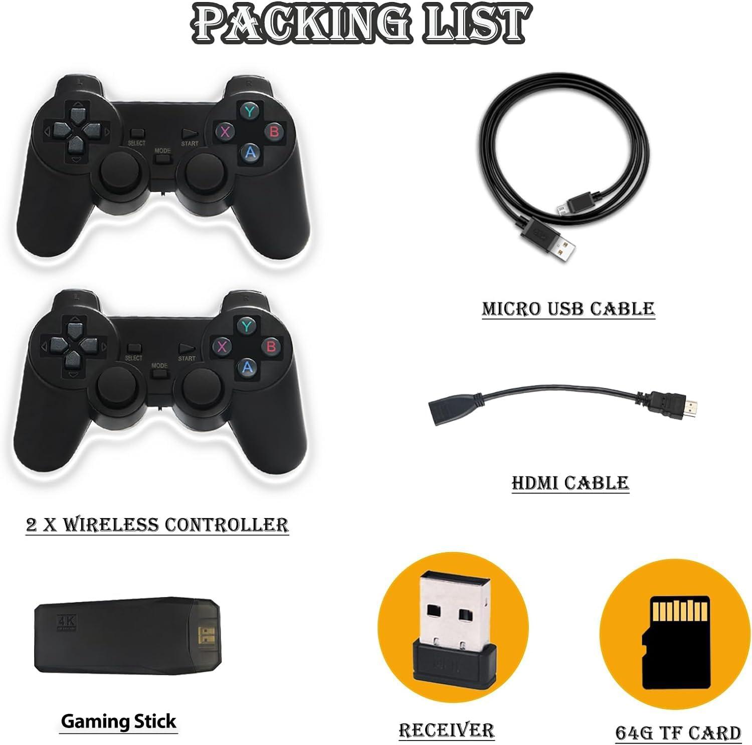 Upgrade Wireless Retro Game Console Stick, ZeroStory Retro Video Game Console Stick Built in 20000+ Games with 15 Emulators, 4K HDMI Output with 2 2.4G Wireless Controllers (64GB Memory Card) - Image 9
