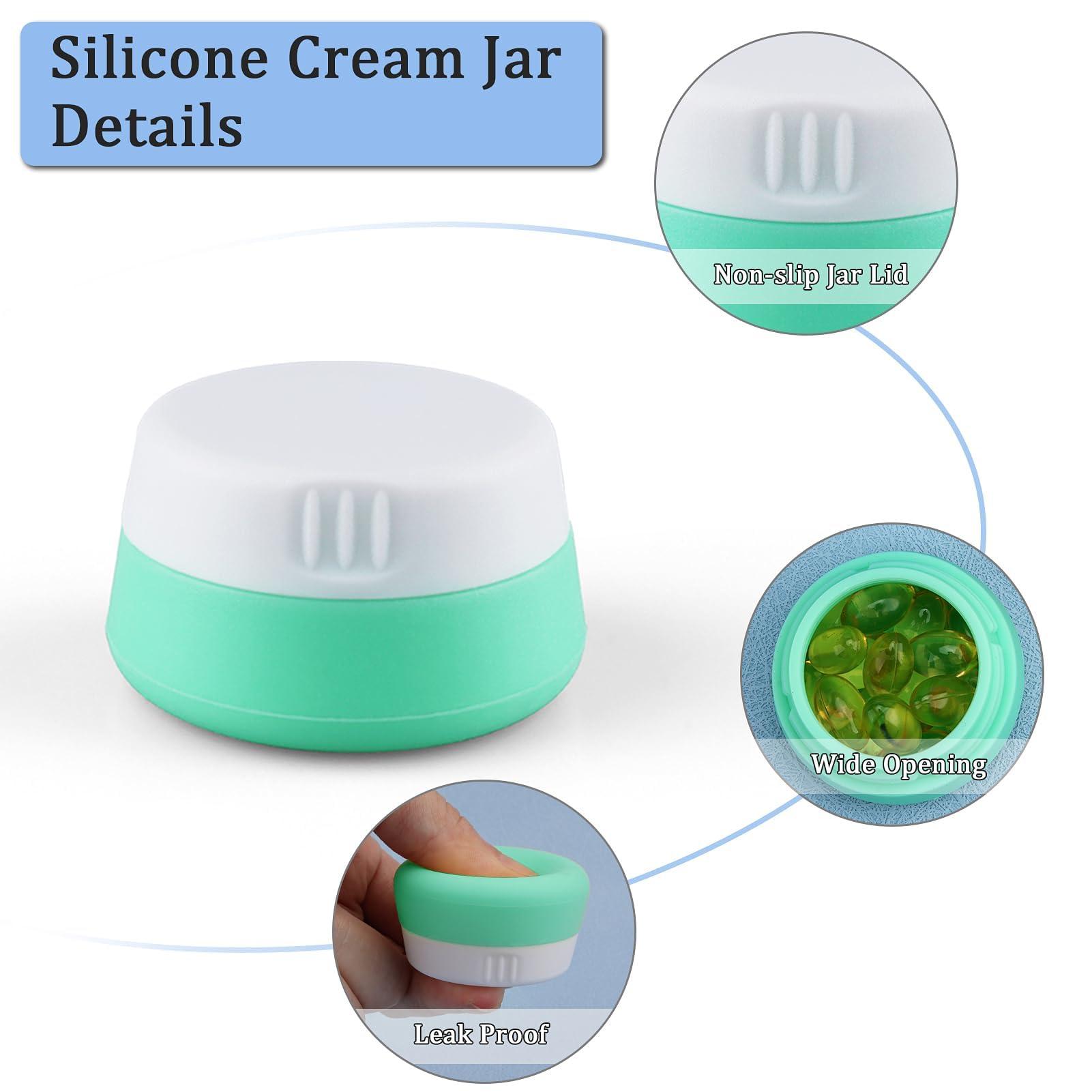 Kitchen GIMS Travel Containers for Toiletries 6 Pack 0.7oz TSA Approved Size Silicone Jars With Lids Leak-proof Accessories for Cosmetic Makeup Cream - Image 3