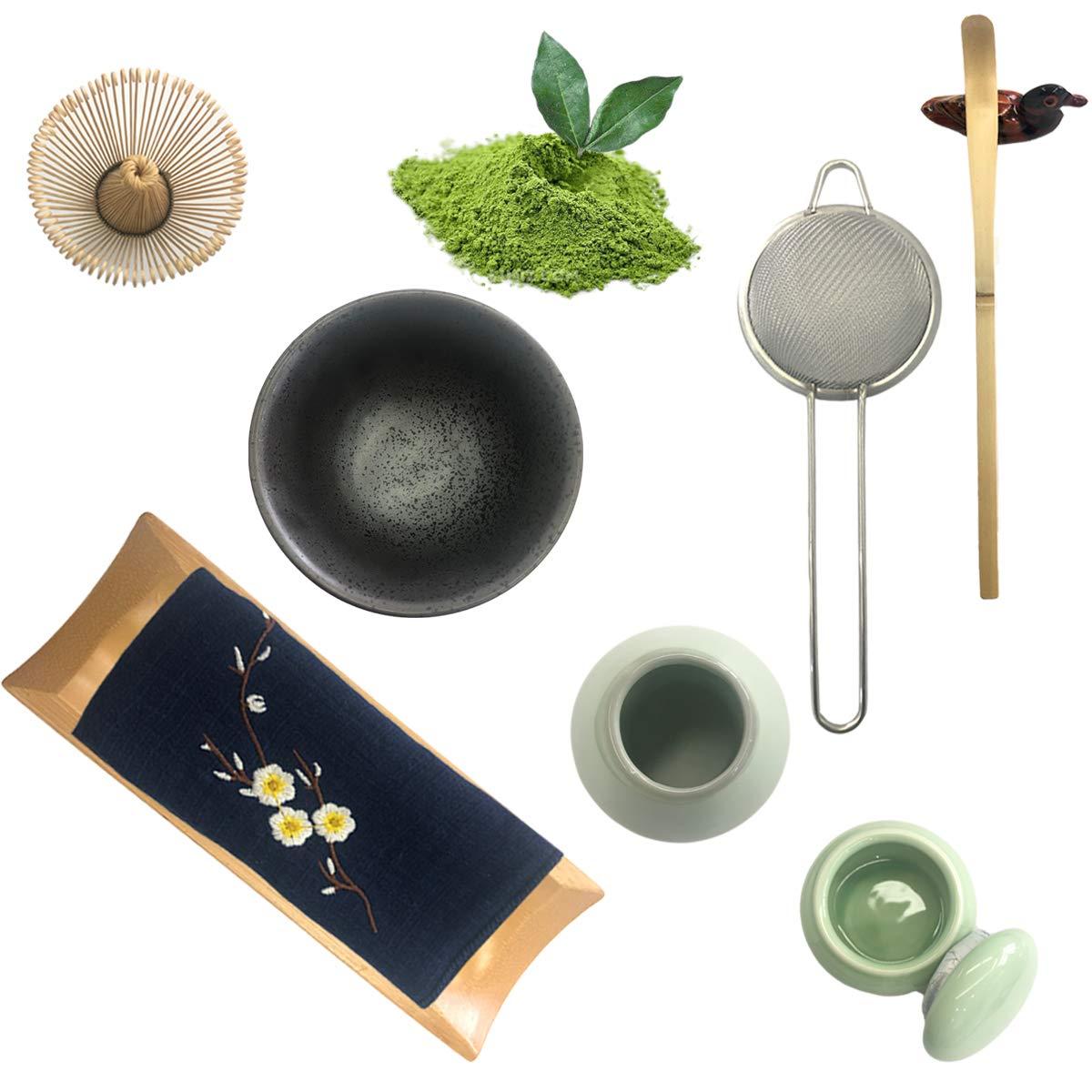 Artcome Traditional Japanese Matcha Tea Set, Matcha Whisk, Traditional Scoop, Matcha Bowl & Caddy, Ceramic Whisk Holder, Handmade Matcha Ceremony Kit (9Pcs) - Image 2