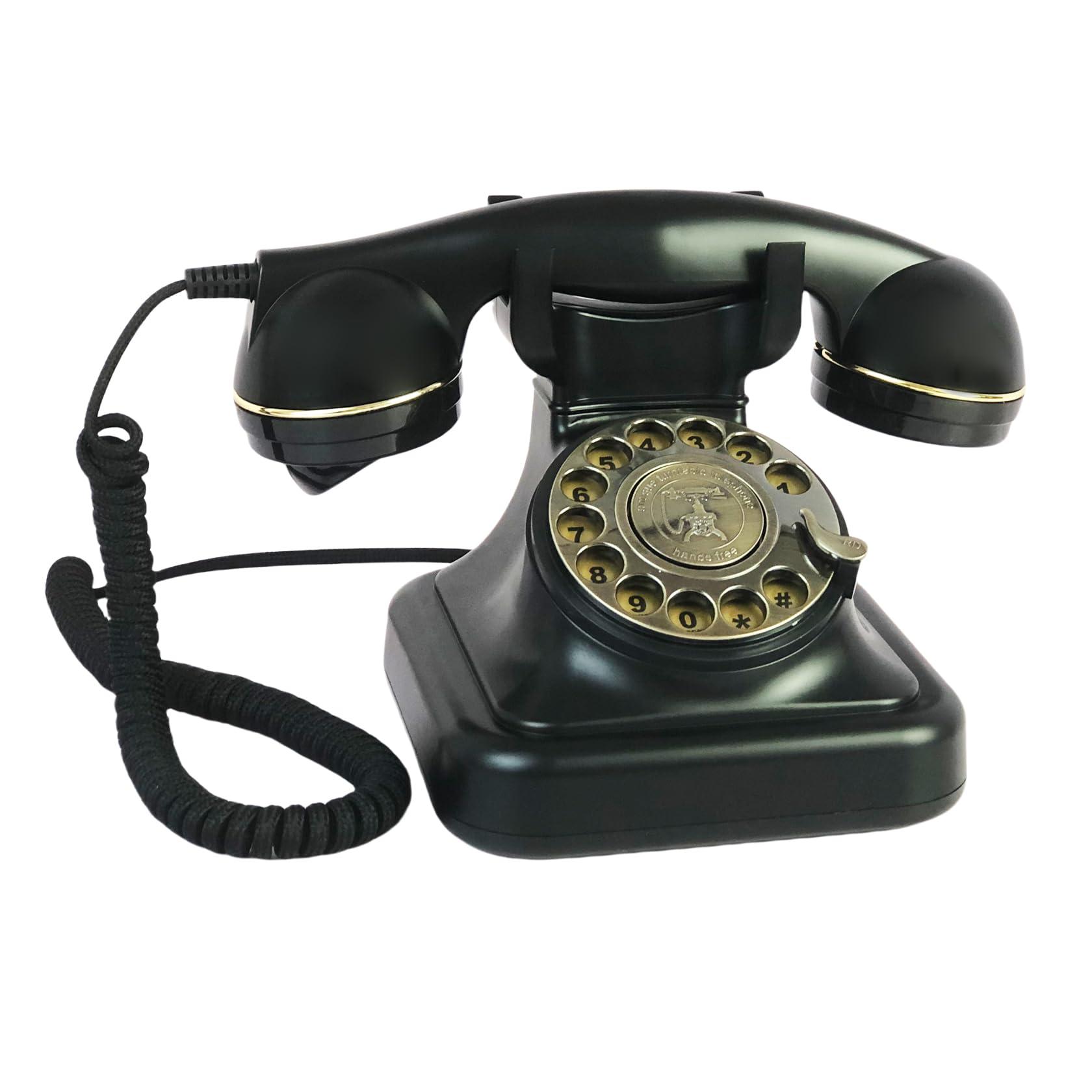 Retro Telephone, TelPal Black Corded Telephones of 1930s, Vintage Landline Home Phone, Decorative Old Fashion House Phones, Wired Analog Phone for Home/Office/Hotel/School - Image 6