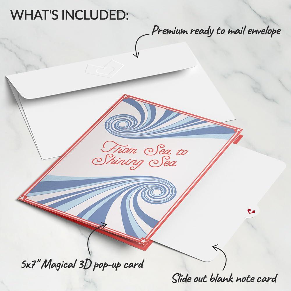 Lovepop 4th of July Independence Day Pop-Up Card for Her and Him - 3D Greeting Cards for Boys, Girls, Men, Women - From Sea to Shining Sea - 5" x 7" Card - Blank Notecard and Envelope Included - Image 5