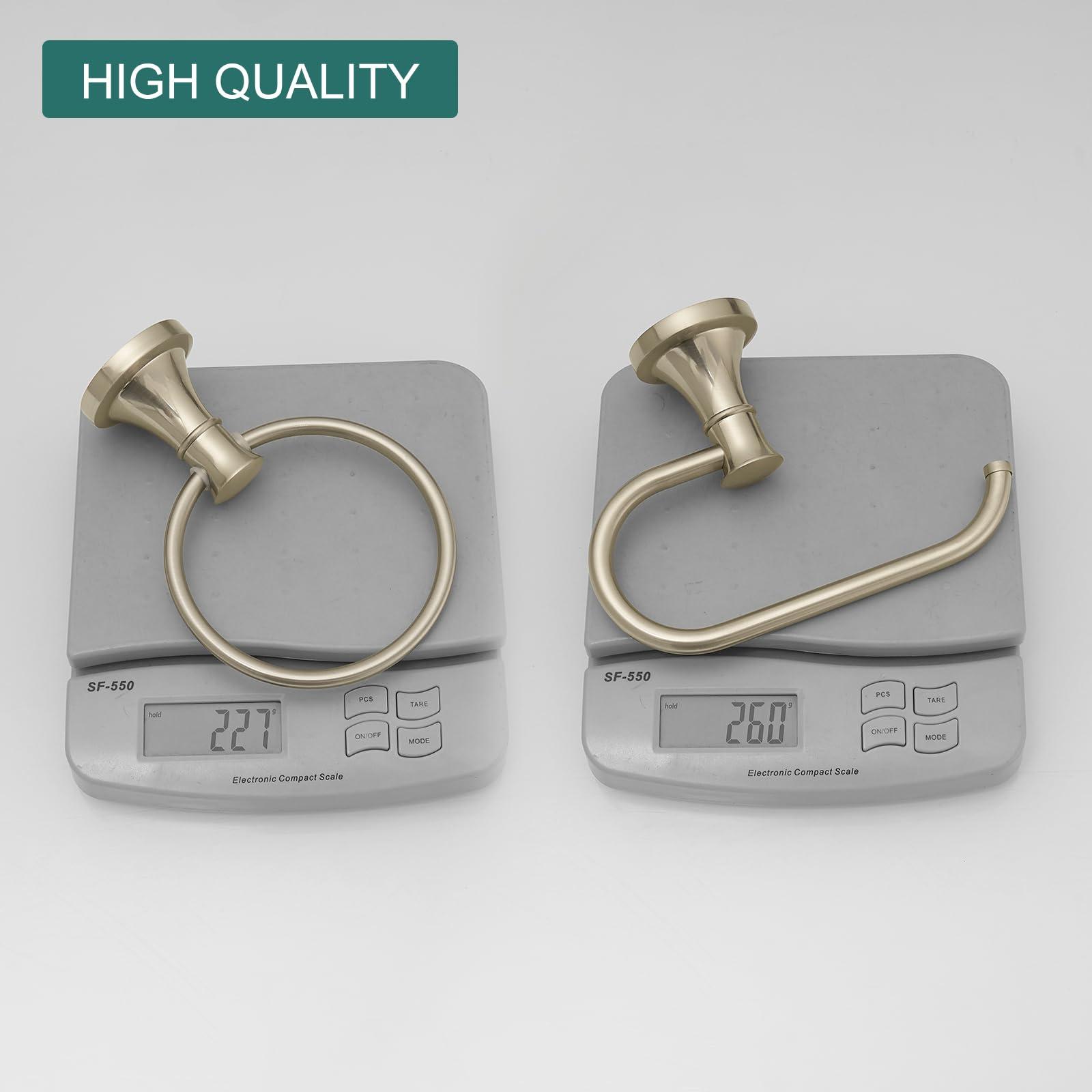 Hoimpro Brushed Nickel 2-Piece Bathroom Bath Set, Wall Mounted Bathroom Hardware Fixture (Towel Ring Holder, Toilet Paper Towel Holder), Bathroom Accessories, Stainless Steel and Zinc Alloy - Image 8