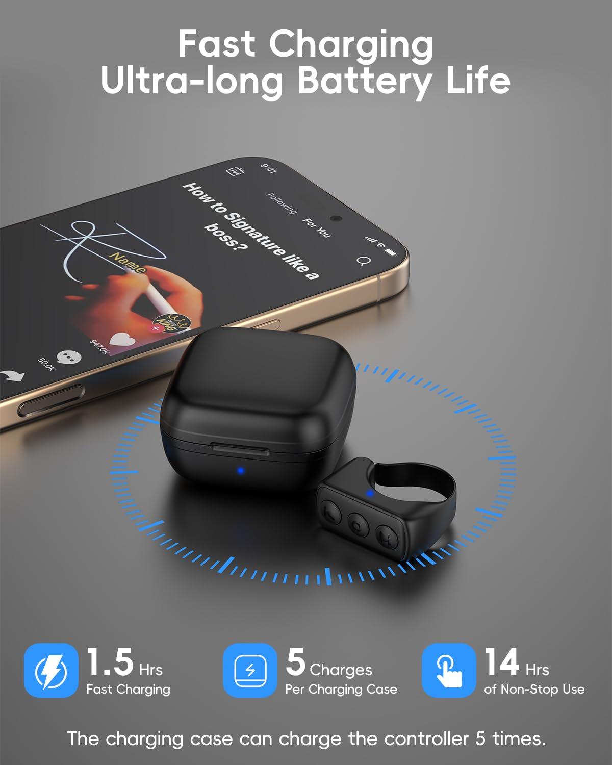FJOSNF TikTok Scrolling Ring for iPhone/iPad/iOS/Android Devices, Page Turner for Kindle App, Bluetooth Remote Control for TIK Tok, Wireless Camera&Video Remote Shutter for Phones and Tablets - Image 5