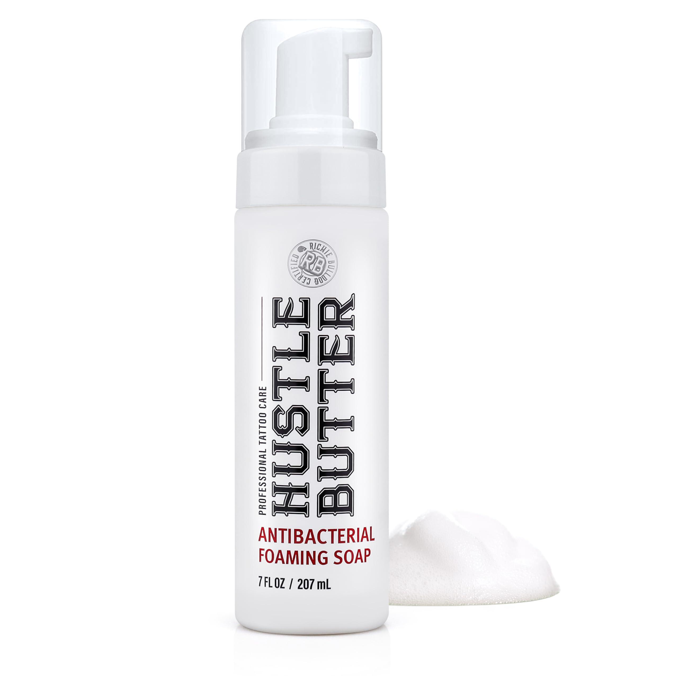 Hustle Bubbles Tattoo Aftercare Tattoo Soap Antibacterial Soap To Clean New Tattoos & Piercings Essential Tattoo Supplies 7oz
