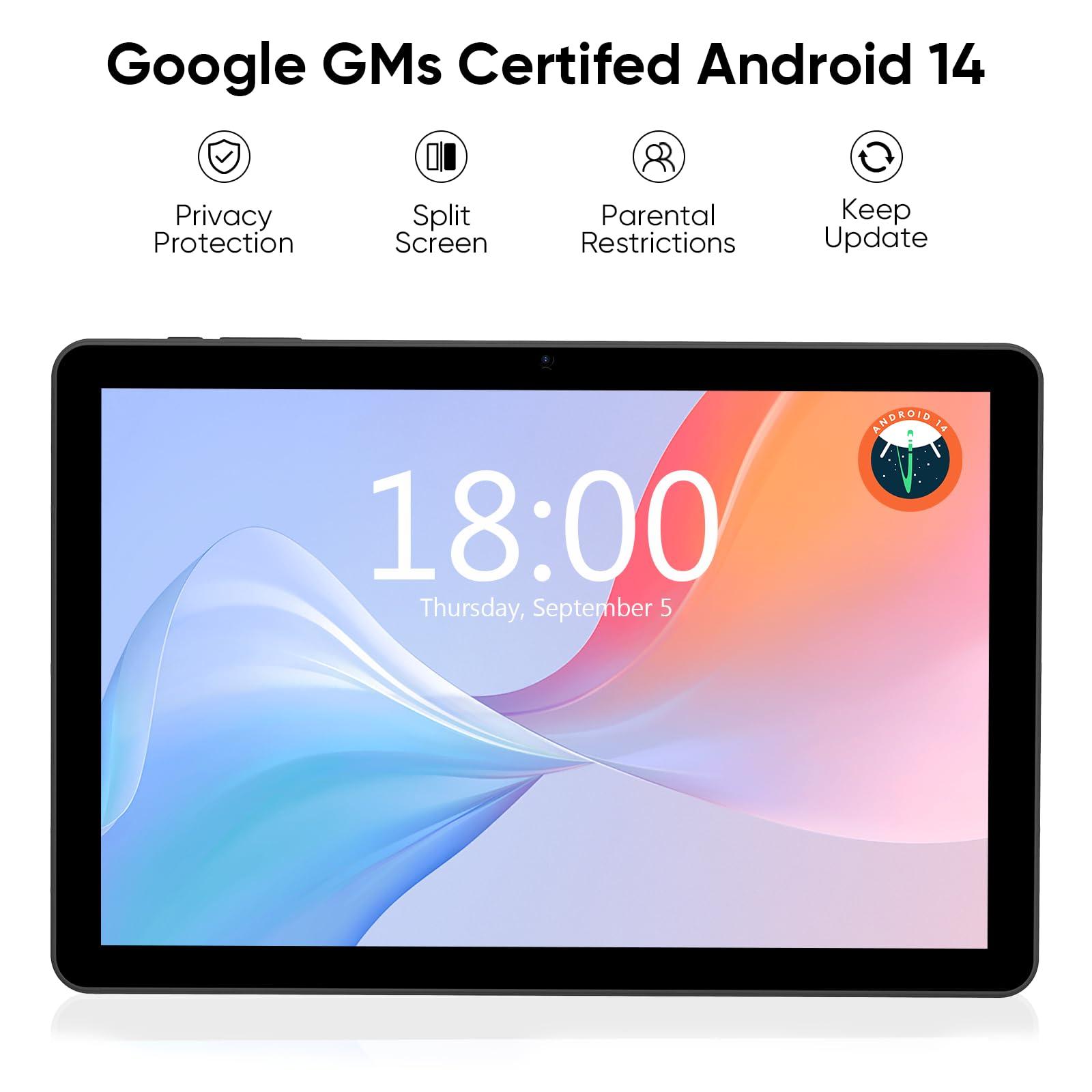 COLORROOM Android Tablet, 10.1 inch Octa-Core Android 14 Tablets with 10GB RAM + 64GB ROM 1TB Expand, GPS, 6000mAh, 1280x800 IPS Display, BT5.0, Dual Camera, WiFi 5, GPS (Black) - Image 6