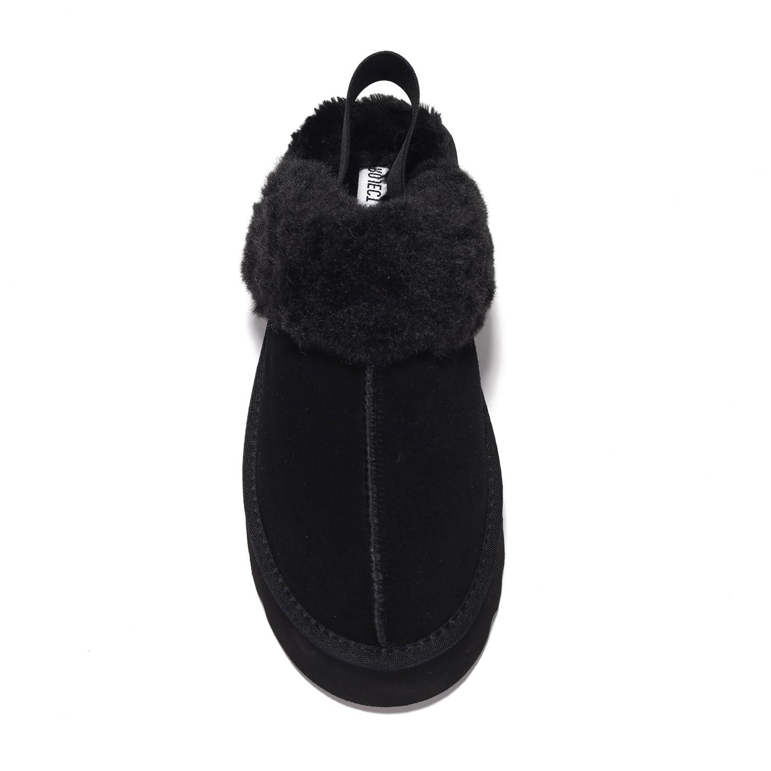 Project Cloud Genuine Suede Slippers for Women Indoor & Outdoor Disquette Womens Sandals Memory Foam Clogs for Women Shoes - Fur Water-Resistant House Shoes for Women Footwear (Slingy) - Image 6