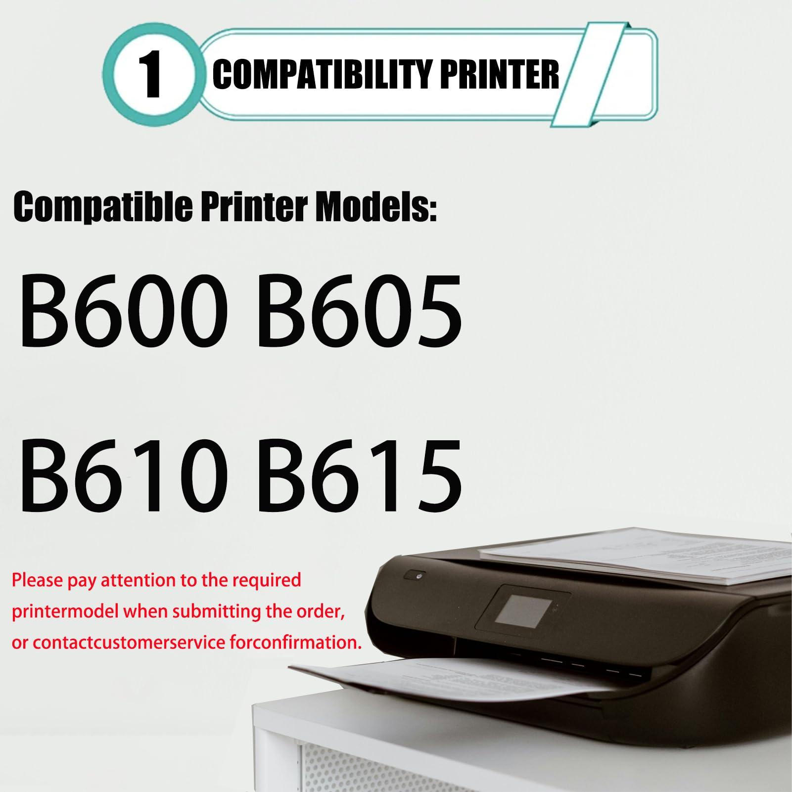 BYEZQYB B600 Toner Cartridge Replacement Work for Xerox 106R03942 Toner Cartridges Compatible for Xerox B600 B605 B610 B615 Printer High Yield Refill Combo Pack Black,Black ×2 - Image 2