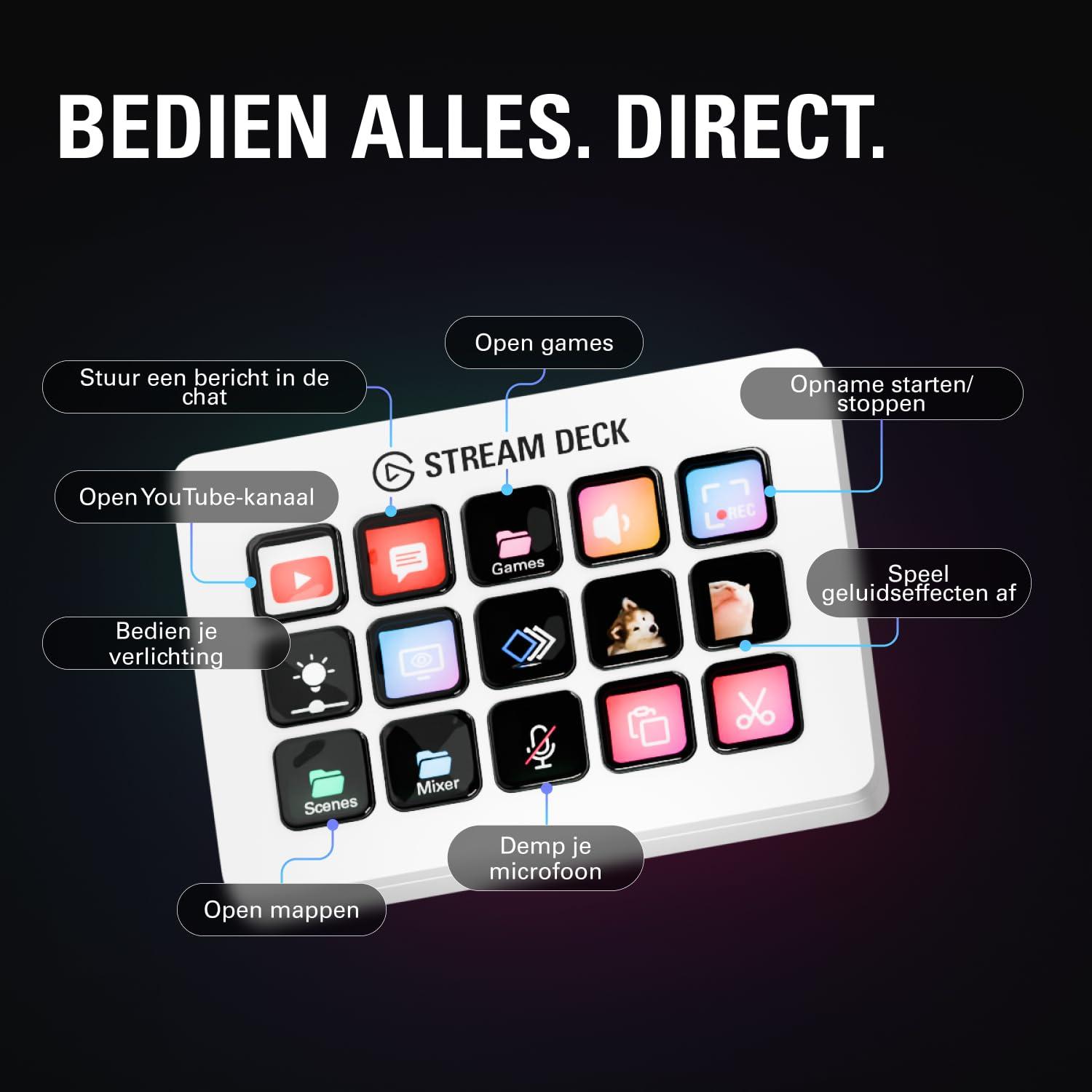 Elgato Stream Deck MK.2 White – Studio Controller, 15 macro keys, trigger actions in apps and software like OBS, Twitch, ​YouTube and more, works with Mac and PC - Image 6