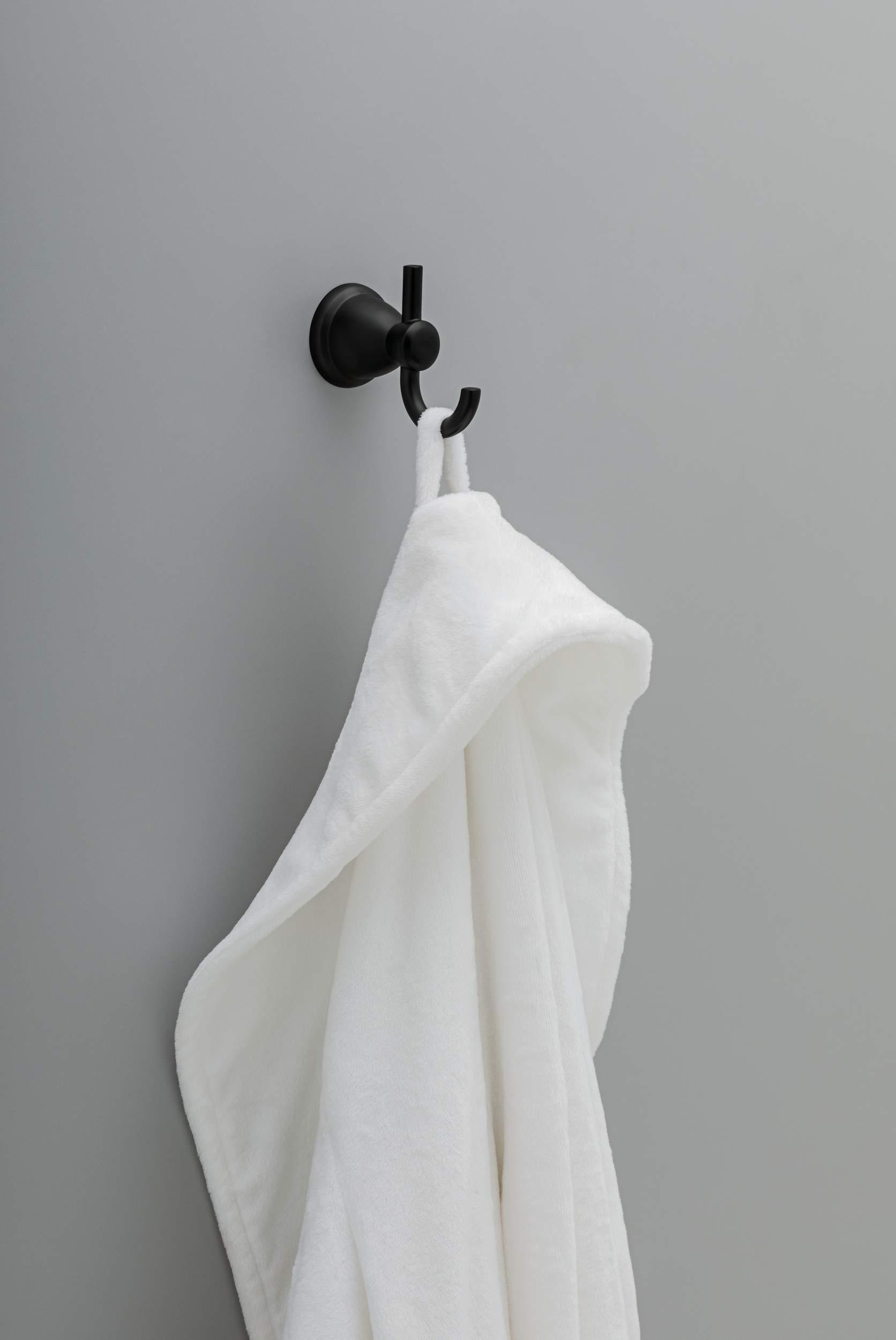 Franklin Brass Kinla (5-Pack) Bathroom Set Matte Black 18" and 24" Towel Bar Racks,Toilet Paper Holder, Hand Towel Holder, Hook | Bathroom Accessory Set Towel Holder 5-Piece Hardware Set KIN5PC-MB - Image 22