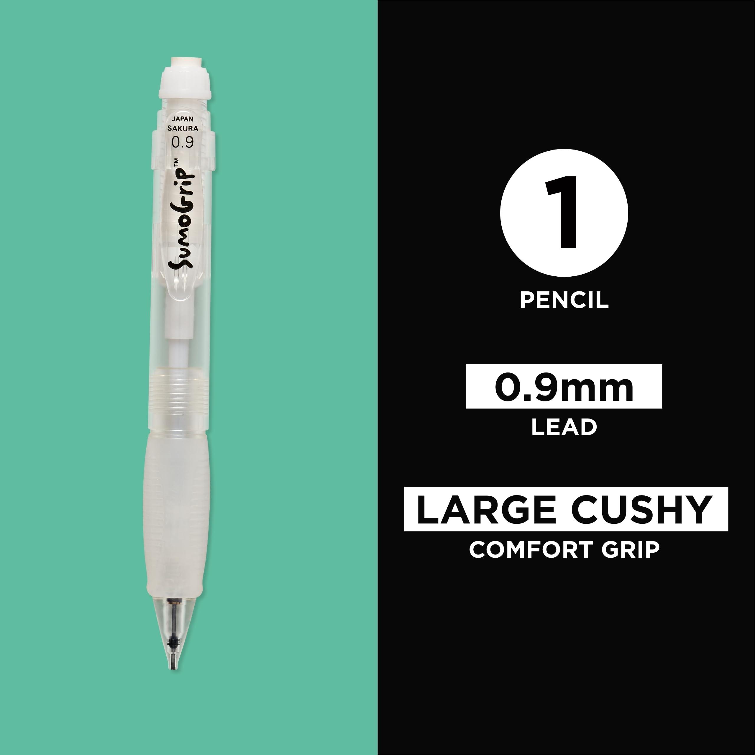 SAKURA SumoGrip Pencil with Comfort Grip - 0.9 mm Ergonomic Mechanical Pencil - Clear - Image 3