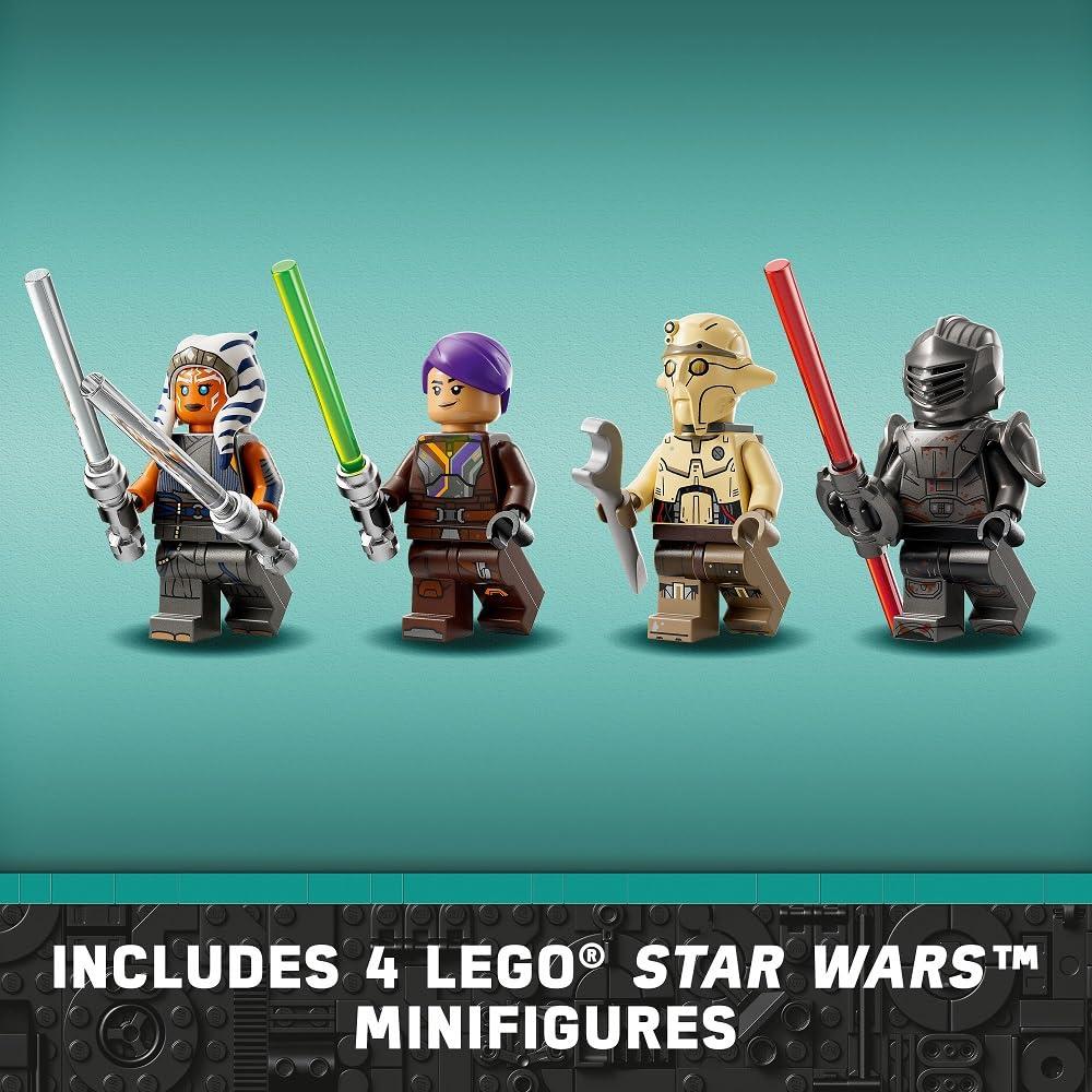 LEGO Star Wars Ahsoka Tano’s T-6 Jedi Shuttle Spaceship Toy - Star Wars Building Toys Set for Kids, Boys & Girls, Ages 9+ - Birthday Gift for Fans - 4 Minifigures - 75362 - Image 6
