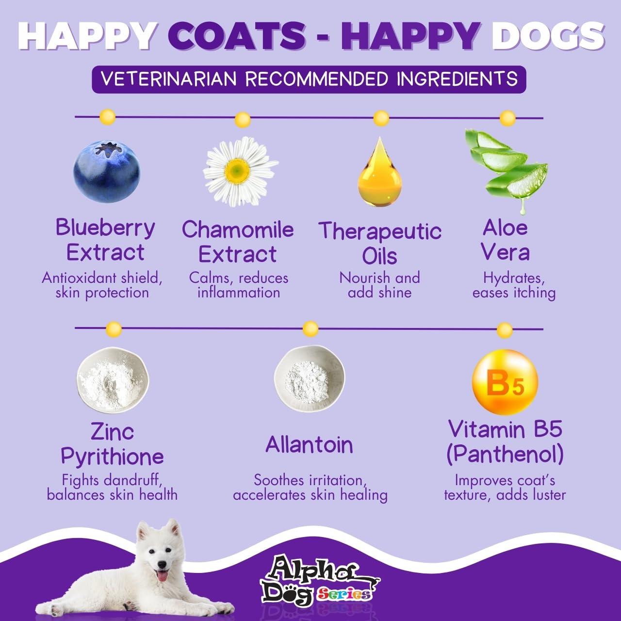 Alpha Dog Series Bright White Grooming Natural Dog Shampoo and Conditioner with Aloe Vera, pH balanced Shampoo for Dogs, Tear-Free, Moisturizing Dog Shampoo for Sensitive Skin - 26.4 Oz - Image 4