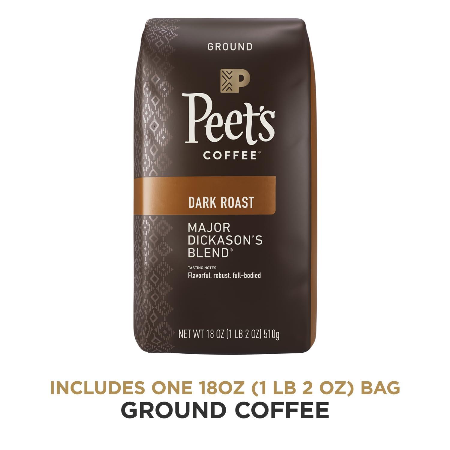 Peet's Coffee, Dark Roast Ground Coffee - Major Dickason's Blend 18 Ounce Bag - Image 2