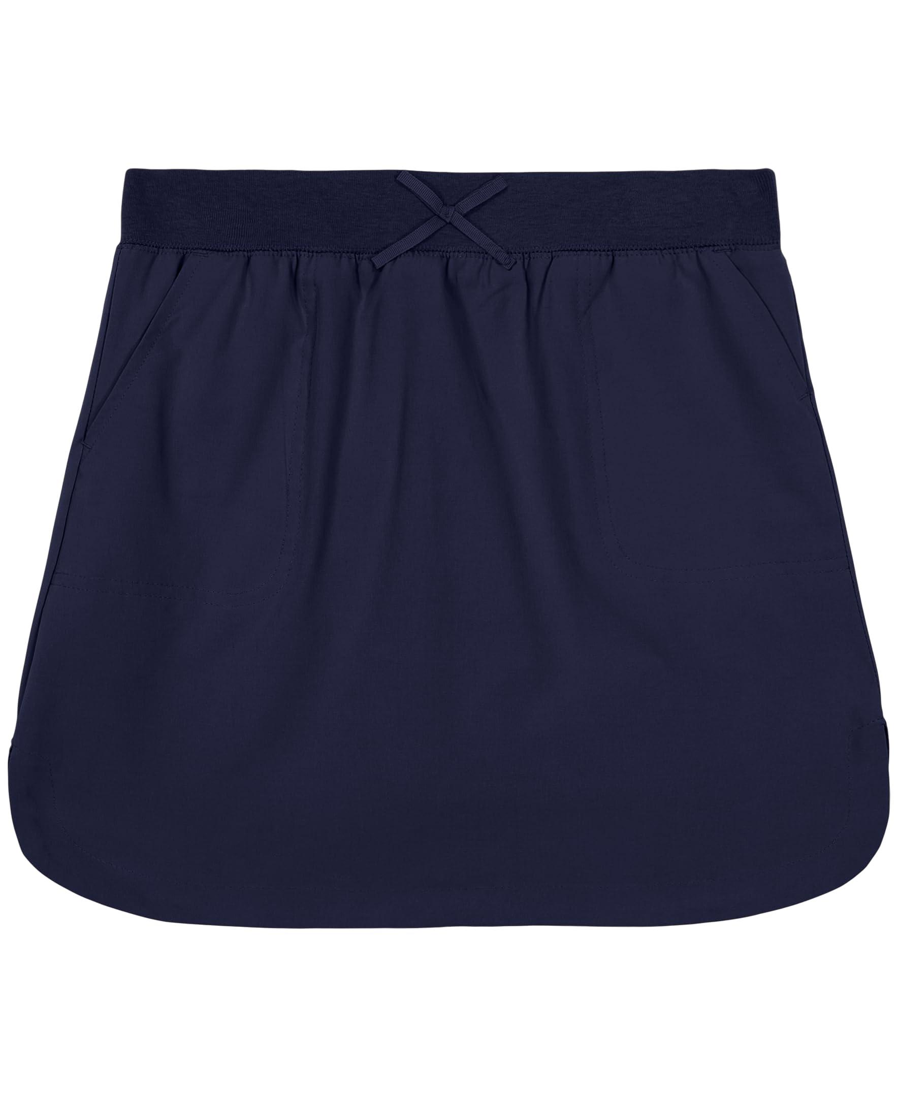 IZOD Girls' School Uniform Pull-on Scooter Skirt with Undershorts, Knit Waistband & Functional Pockets, Wrinkle Resistant