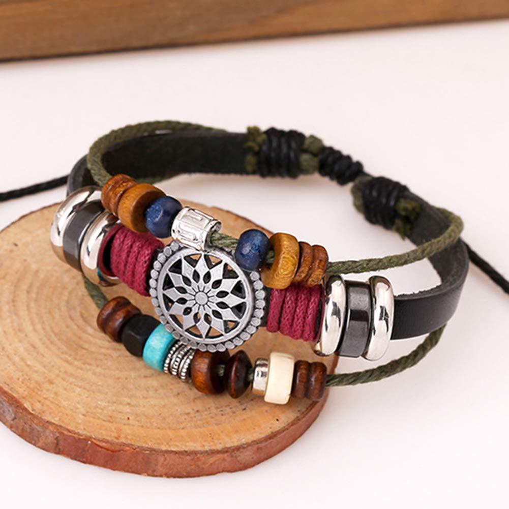 Trenro Women Lady Bohemia Wind Beaded Multilayer Hand Woven Bracelet Jewelry - Image 4