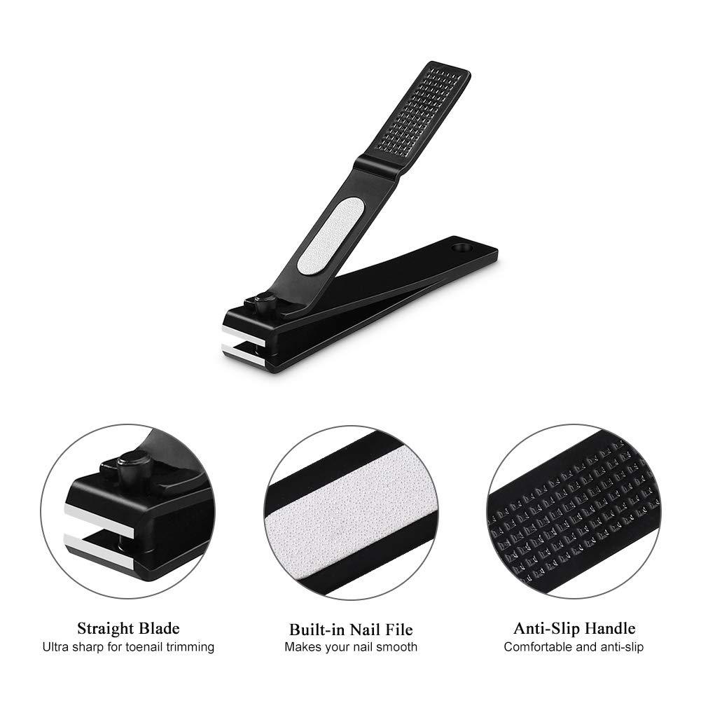 HAWATOUR Nail Clippers Set, Ultra Sharp Sturdy Fingernail and Toenail Clipper Cutters with Visibly Tin Case, Black - Image 4