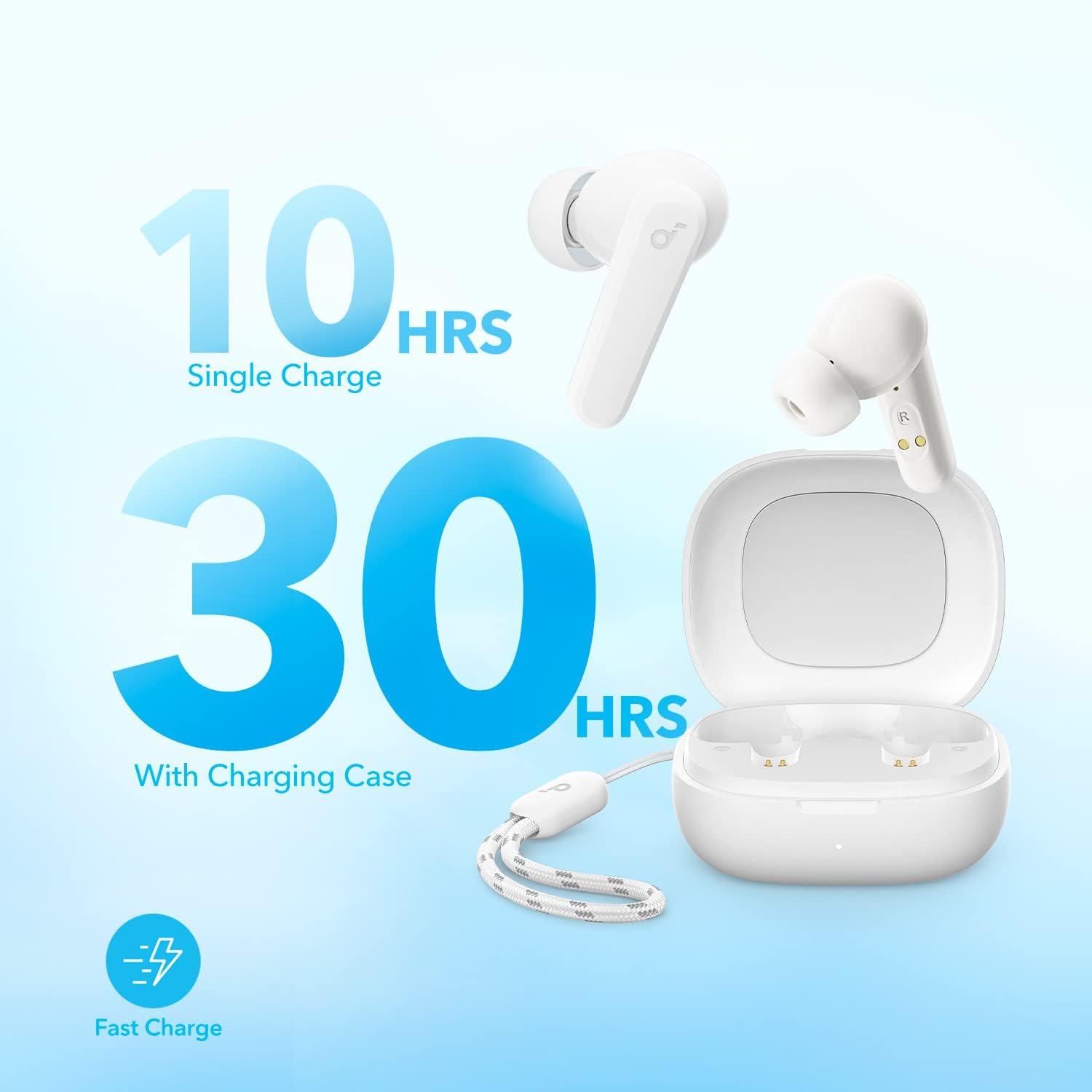 Soundcore by Anker P20i True Wireless Earbuds, 10mm Drivers with Big Bass, Bluetooth 5.3, 30H Long Playtime, Water-Resistant, 2 Mics for AI Clear Calls, 22 Preset EQs, Customization (White) - Image 4