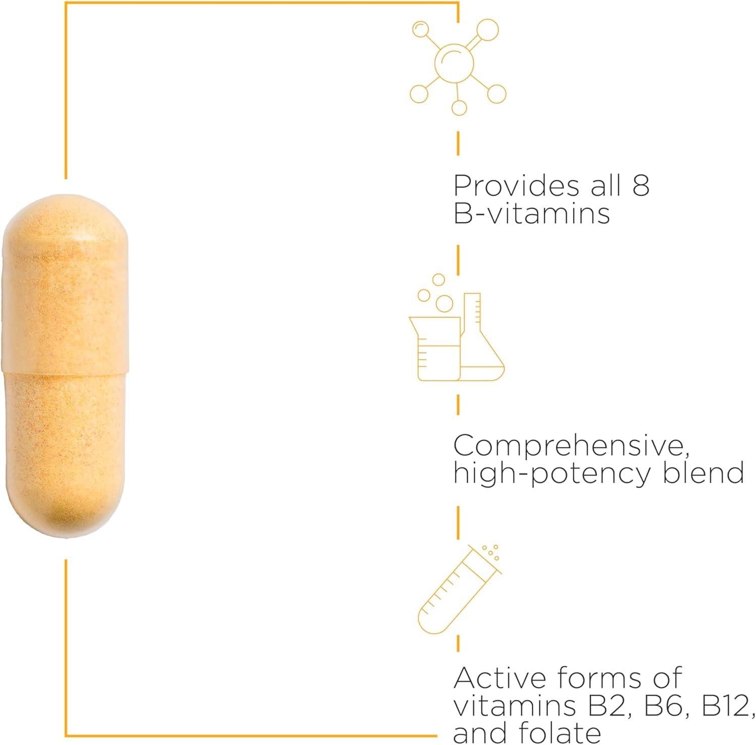 Integrative Therapeutics Active B-Complex - Energy Metabolism Support* - B-Complex Vitamin Supplement with 8 B-Vitamins, Vitamin B12, Folate, Choline - 60 Capsules - Image 3