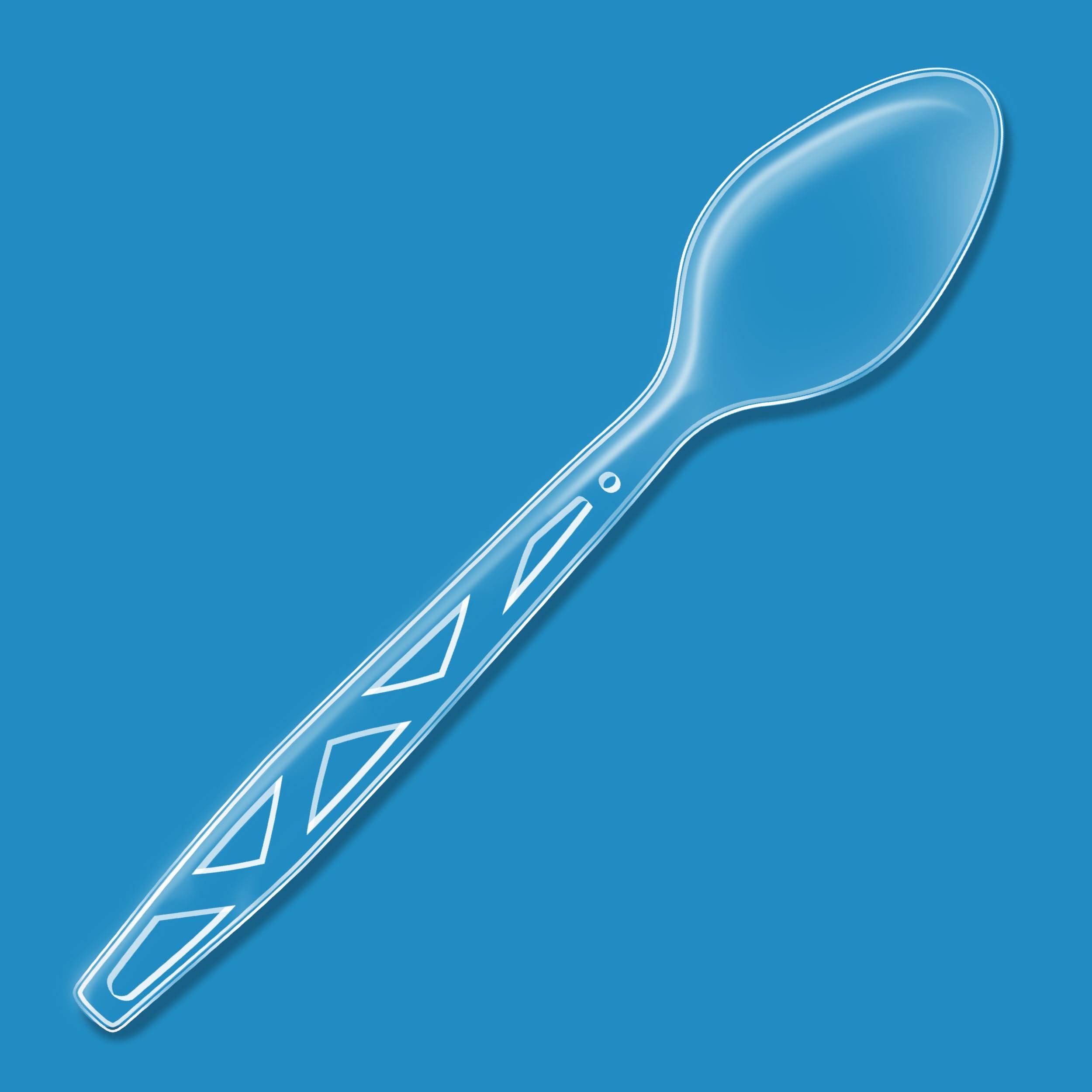 Amazon Basics Disposable Clear Plastic Spoons, Premium Quality, 100 Count, Large Pack - Image 4