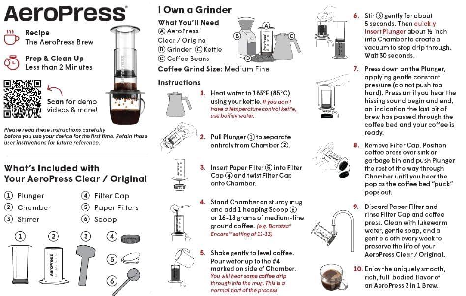 AeroPress Original Coffee Press – 3 In 1 Brew Method Combines French Press, Espresso, Full Bodied Coffee Without Grit or Bitterness, Small Portable Coffee Maker for Camping & Travel - Image 7