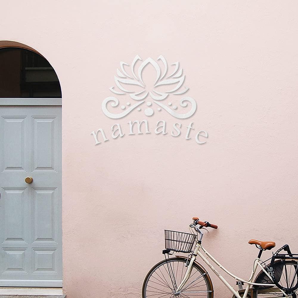 Namaste with Lotus Flower (White) (Set of 2) Luxury Weatherproof Vinyl Decal Stickers for Laptop Desktop Smartphone Car Dirt Bike Wall Room Mason Jar Bathtub Door Skateboard Console - ANGstic0d6746WH - Image 5