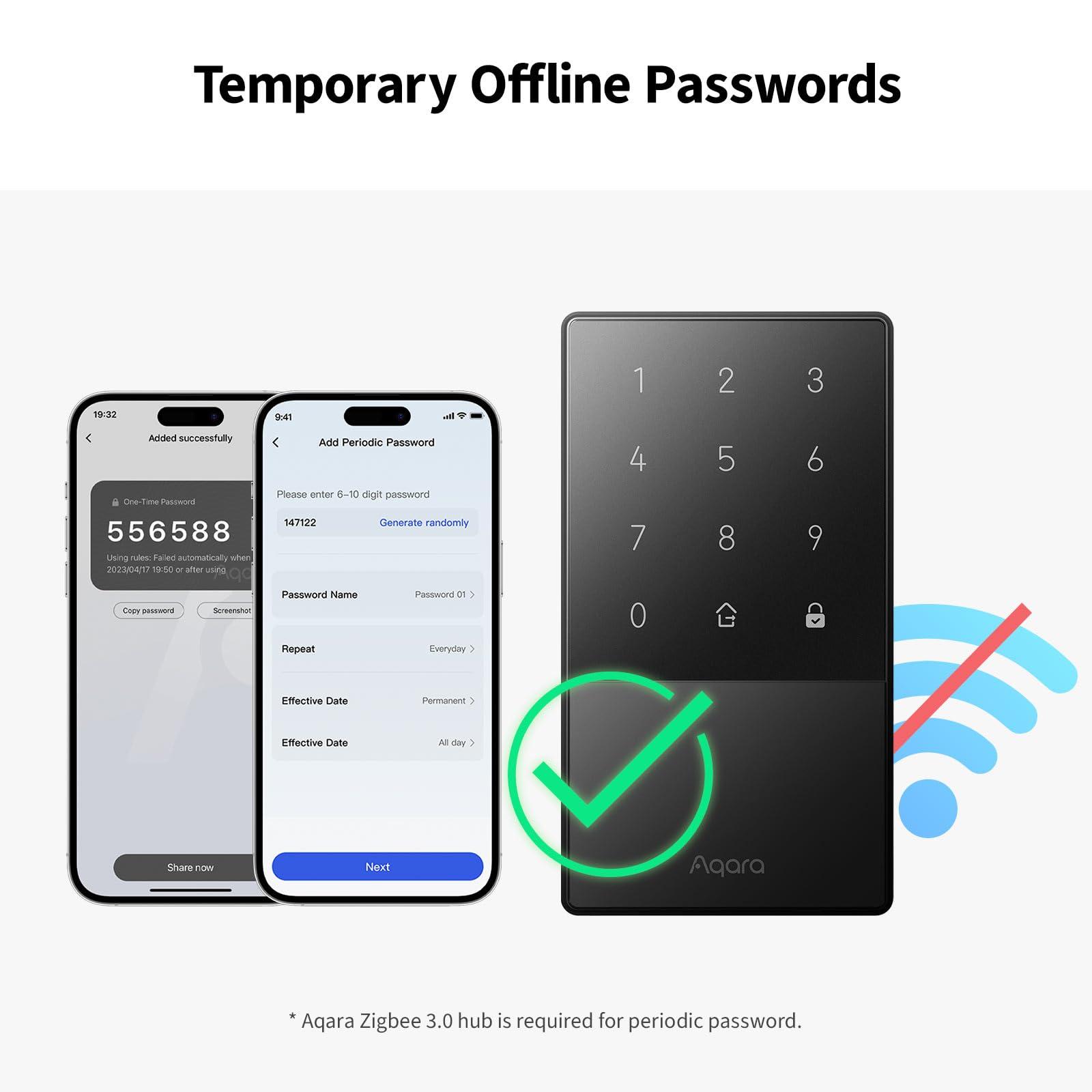 Aqara Smart Lock U50, Keyless Entry Door Lock with Apple Home Key, Bluetooth Deadbolt Lock, App Remote Control, Supports Apple HomeKit, Matter, Google Home, Alexa, IFTTT, Black - Image 5