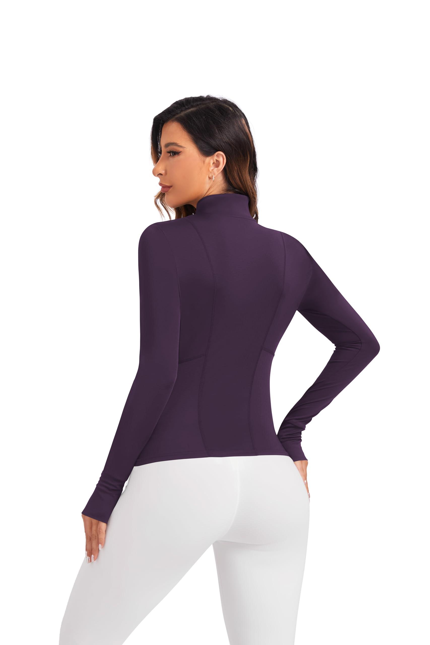 LALA BIRDS Women's Workout Zip Up Jacket, Cropped Running Athletic Jackets Slim Fit Gym Tops with Thumb Holes - Image 4