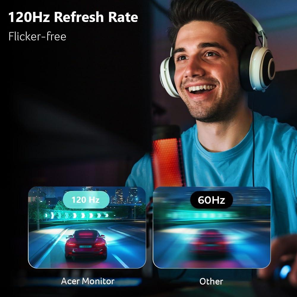 Acer R240Y G0bi 23.8" IPS Full HD (1920 x 1080) Ultra-Thin Gaming Office Monitor | Adaptive-Sync Support (FreeSync Compatible) | Up to 120Hz Refresh | 1ms (VRB) | 99% sRGB | Tilt | HDMI & VGA Ports - Image 4
