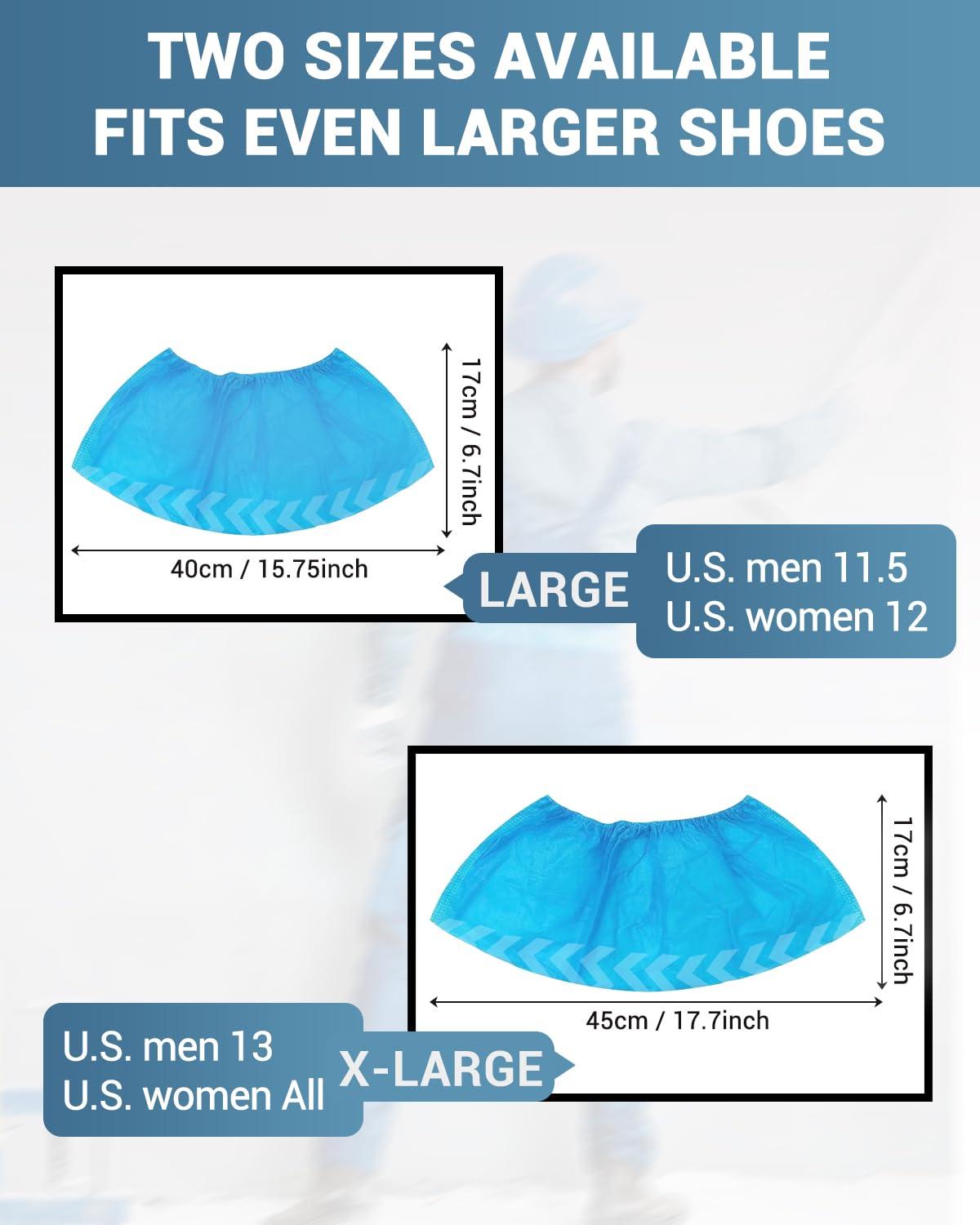 Buself X-Large 100 Count Shoe Covers Disposable Non-Slip, Premium Cloth Boot Covers, Slip-resistant, Durable, Breathable, Non-toxic, Recyclable, Stretchable Fits Up to Size 13 US Men - Blue - Image 6