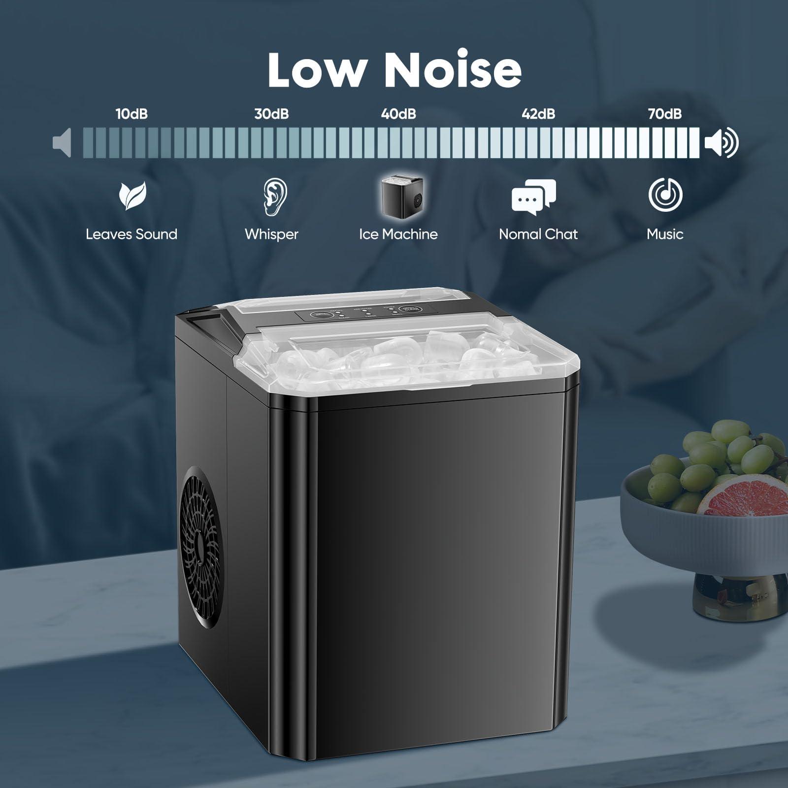 Sweetcrispy Countertop Ice Maker, Portable Ice Machine Self-Cleaning, 9 Cubes in 6 Mins, 26 lbs/24Hrs, 2 Sizes of Bullet Ice for Home Party Office - Image 5