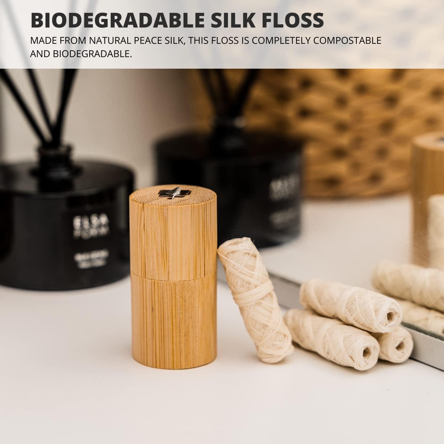 Biodegradable Silk Dental Floss Refill - Six Pack - Organic Natural Dental Floss, Refillable, Compostable Peace Silk Dental Floss Refills - 6 x 33 Yards - Eco-Friendly Mint Candelilla Wax - Image 2