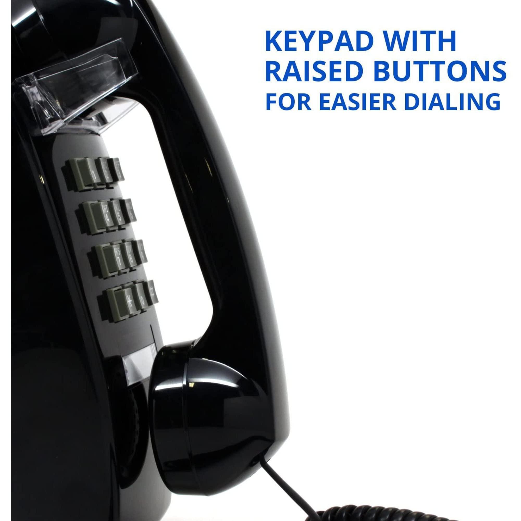Single Line Classic 2554 Wall Phone with Loud Ringer and Handset Volume Control, Black - Wall Mount Jack Required - Image 6