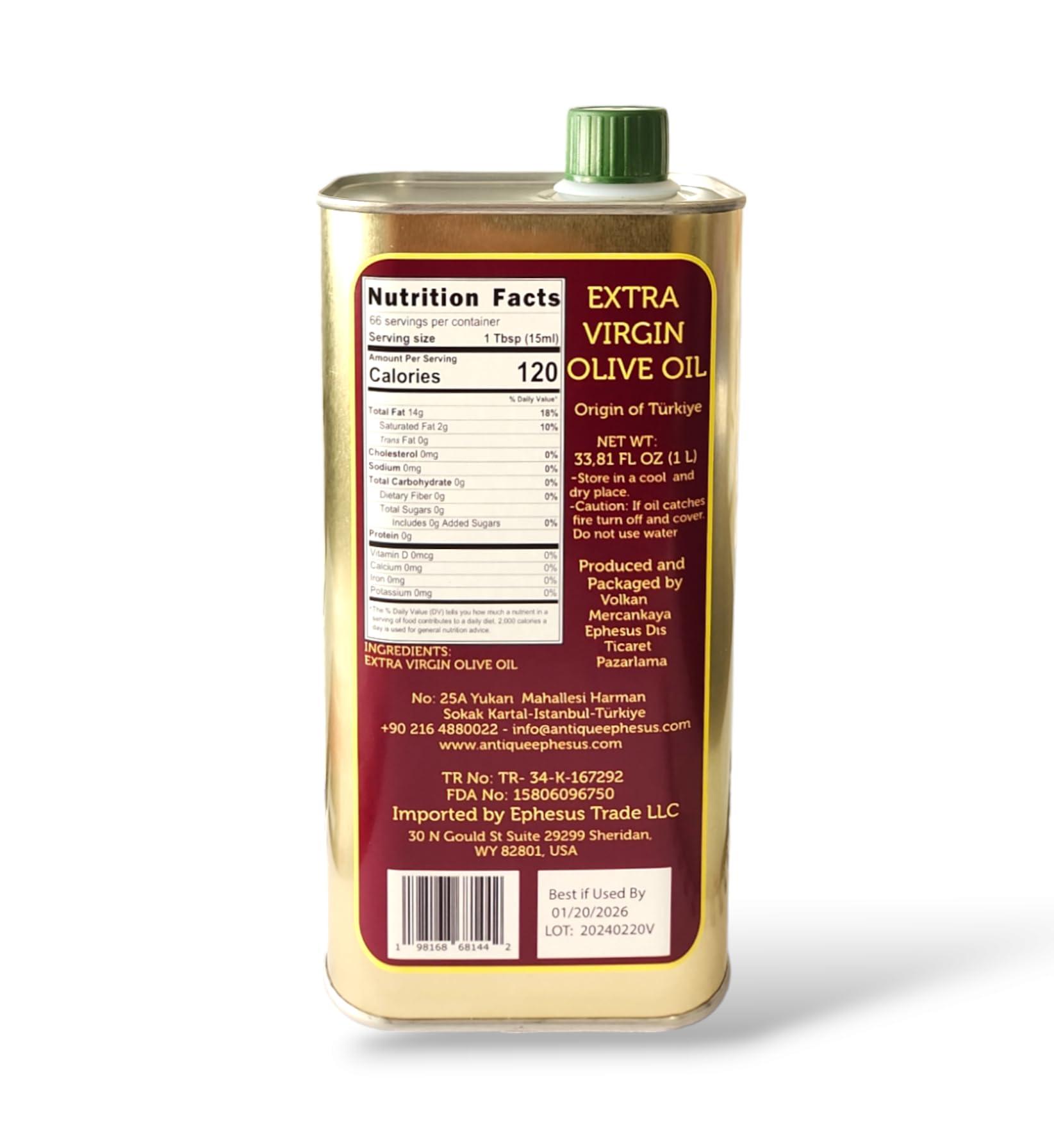Extra Virgin Olive Oil Cold Pressed - London Award-Winning - 33.81 Fluid Ounce,Antique Ephesus, Mediterranean Region of Ayvalik Turkey (Extra Virgin) - Image 2