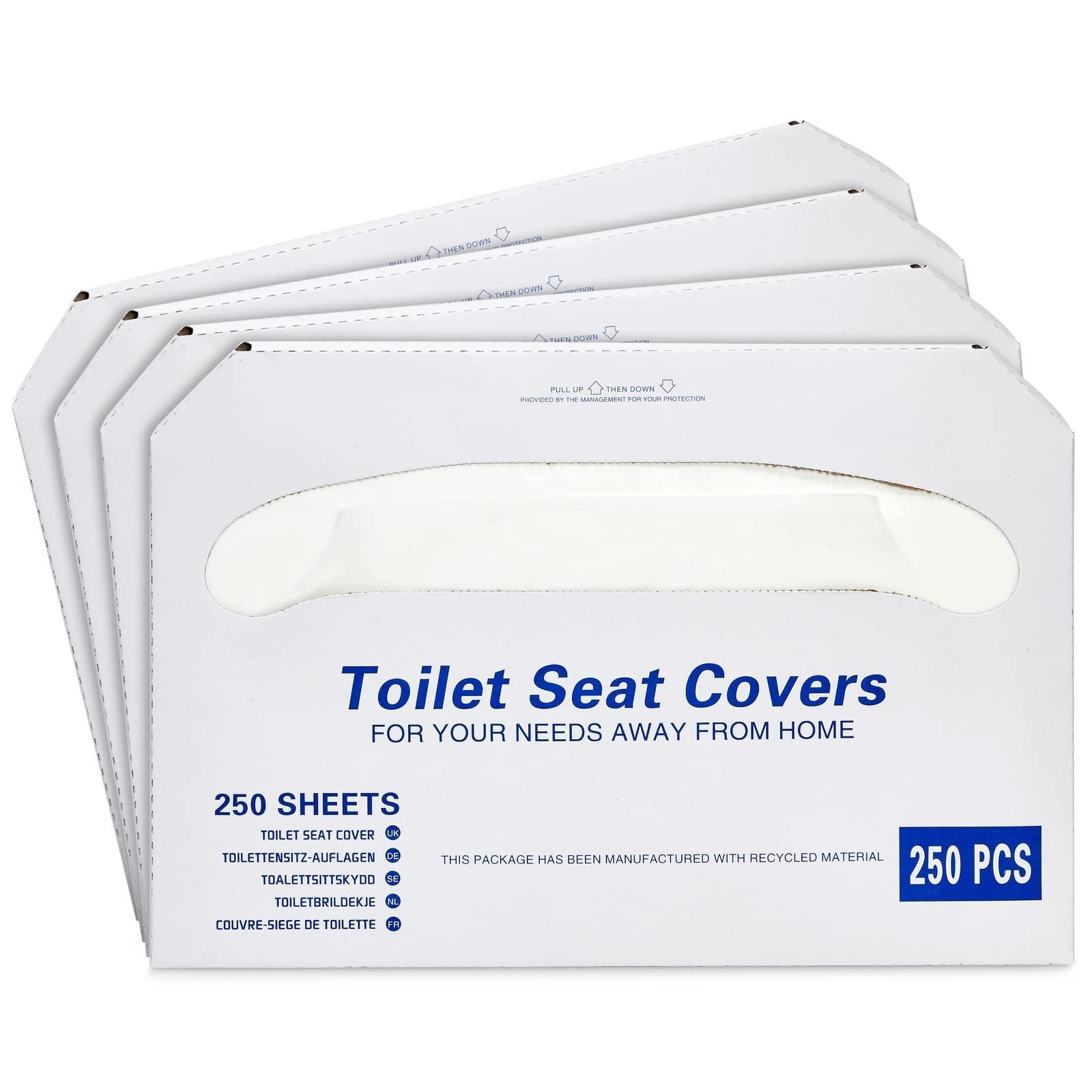 4 Pack of 250 Pieces Disposable Toilet Seat Covers - Flushable Paper Protector for Bathroom, Travel, Kids & Adults, 14 x 16 in (1000 Pieces) - Image 5