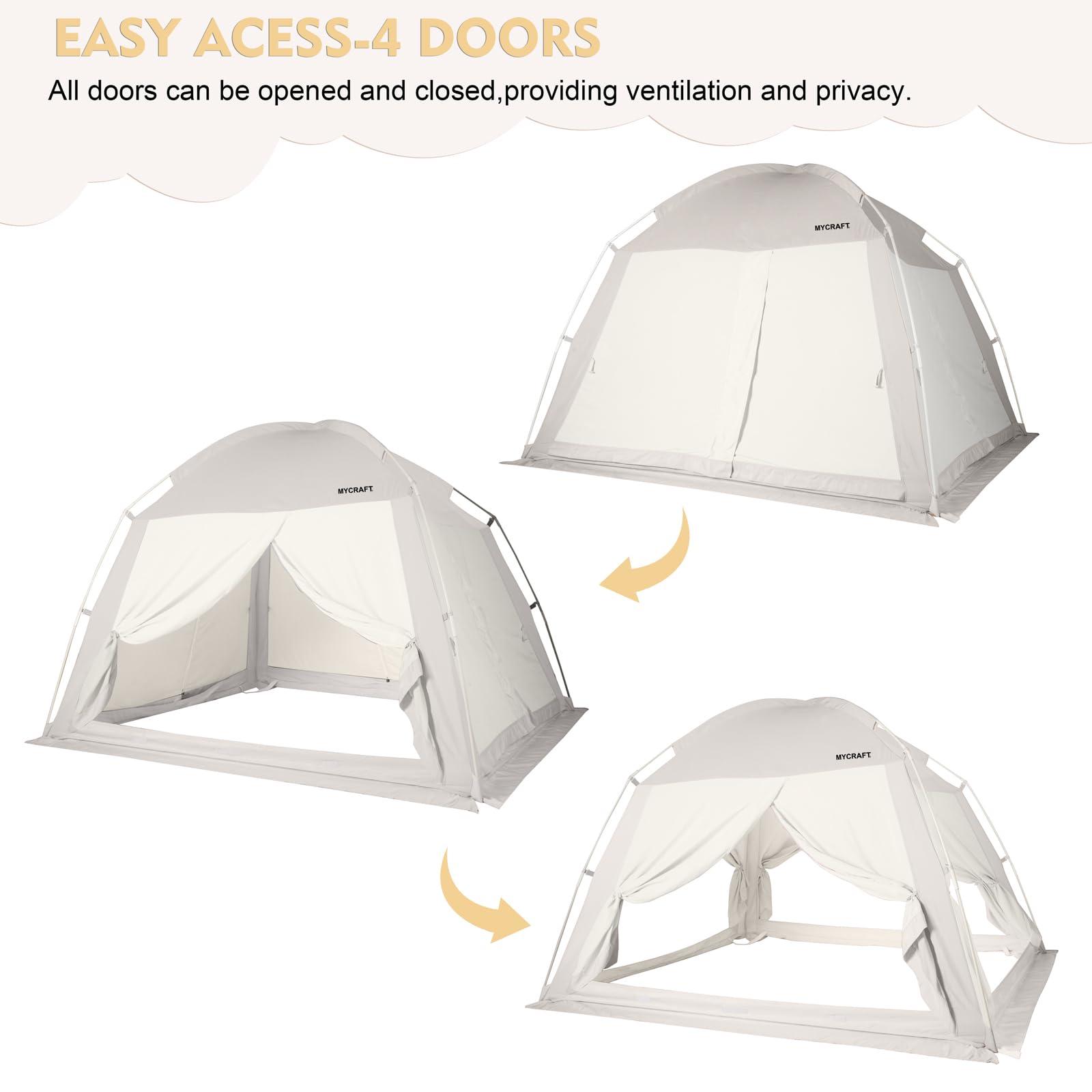Bed Tents Canopy Bed–Privacy Dream Tent for Cozy Indoor Sleeping, Light-Reducing,and Breathable, with 4 Doors Floor Tent Bed–Available in Twin, Full, and Queen Sizes - Image 6