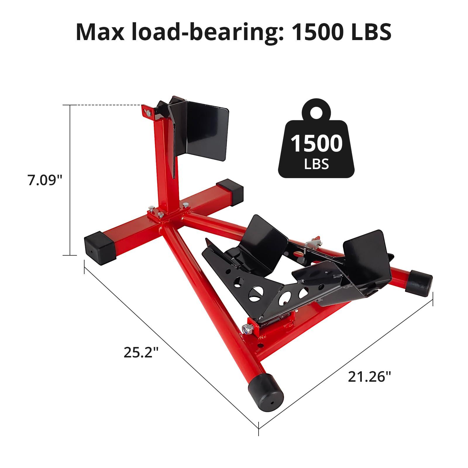 ClassyThreads Motorcycle Wheel Chock Stand, 1500 lbs Capacity Adjustable Motorcycle Wheel Chock for 16"-21" Tires, Heavy-Duty Steel Motorcycle Stand for Garage, Workshop, and Vehicle Transport - Image 2