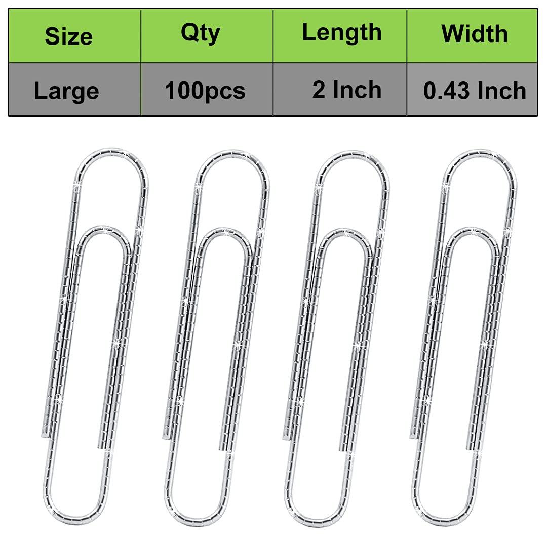 Vinaco Paper Clips Non Skid, 100 Pack Large Paper Clips 2 Inch (50 mm), Durable & Rust Resistant, Jumbo Paperclips. Great for Office, School and Personal Use - Image 2