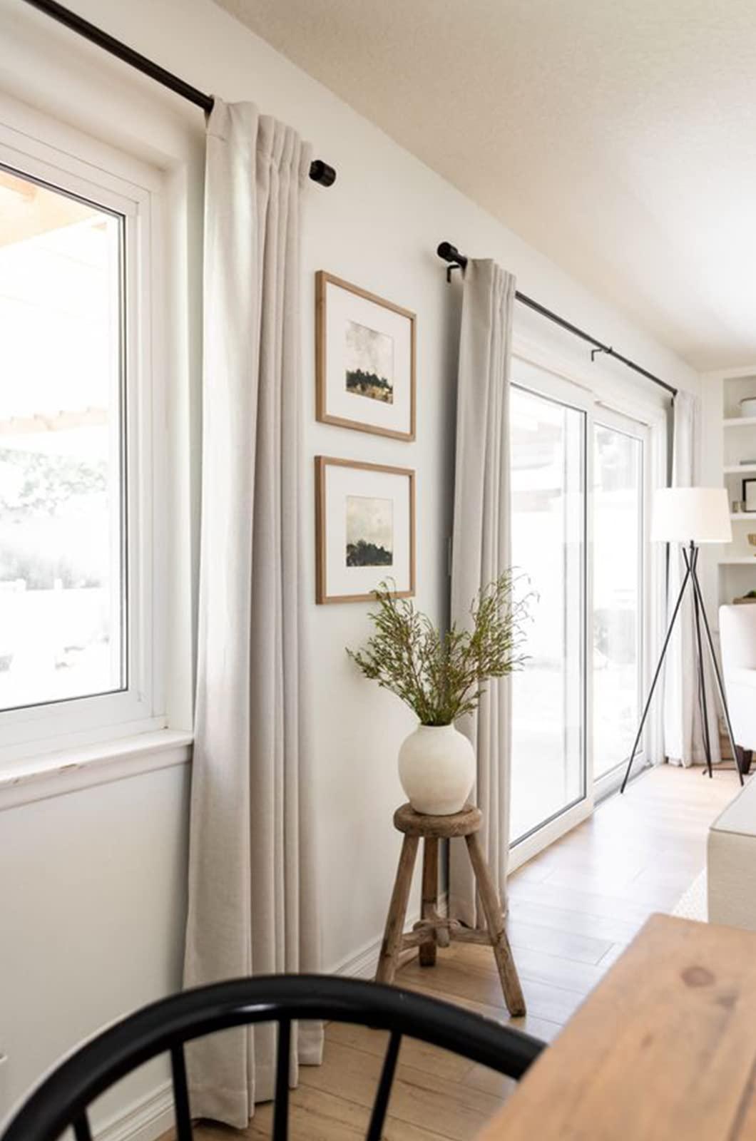 100% Blackout Shield Linen Blackout Curtains for Bedroom 108 Inches Long, Back Tab/Rod Pocket Living Room Drapes, Thermal Insulated Blackout Curtains 2 Panels Set, 50" W x 108" L,Cream - Image 5