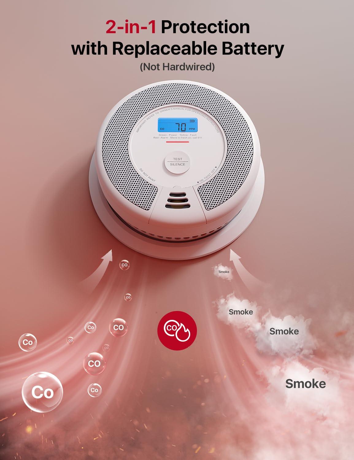 X-Sense Smart Smoke Detector Carbon Monoxide Detector Combo with Replaceable Battery, Wi-Fi Smoke and Carbon Monoxide Detector with Real-Time App Notifications, SC07-WX, 1-Pack - Image 5