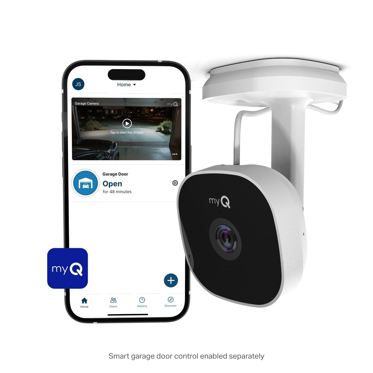myQ Smart Garage Security Camera – 1080p HD Video, Night Vision, Motion Detection, Magnetic, Wi-Fi, Two-Way Audio, Smartphone Control - Image 2