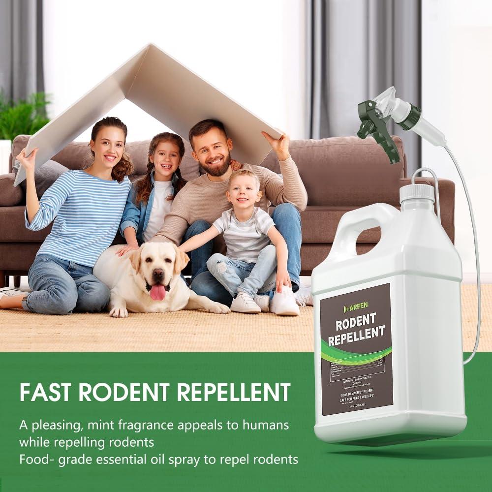 Rodent Repellent Spray – Effective Natural Peppermint Formula for Mice, Rats, Squirrels, and Rodents. Safe for Indoor, Outdoor, and Car Engines. Safe for People and Pets. (1 Gallon) - Image 4