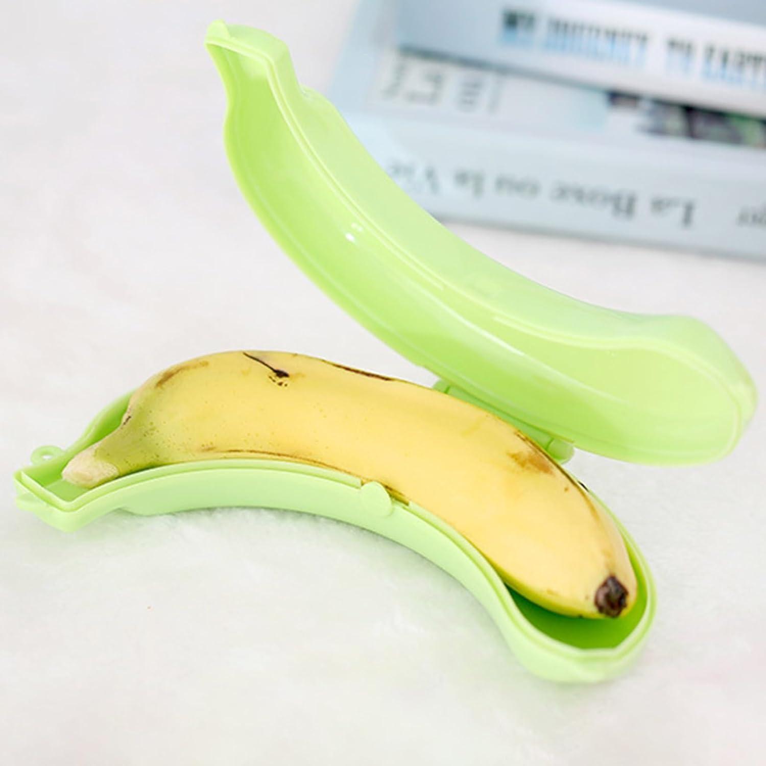 Jinshining Yellow Banana Protective Case Banana Protector Box Holder Banana Protector Flexible Plastic Fruit Banana Storage Case for Picnic and Travel Container Sets - Image 7