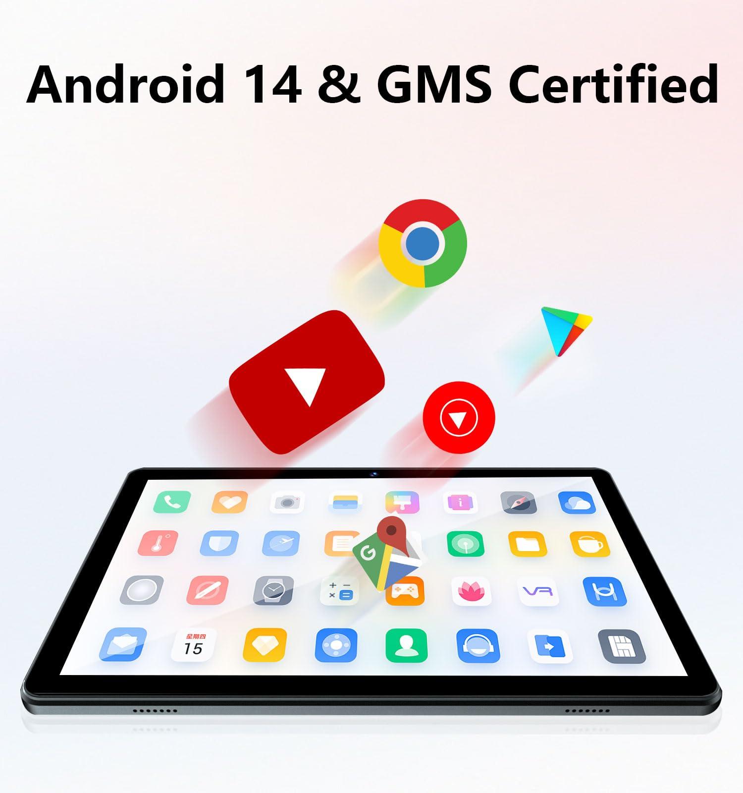 Android Tablet, 10.1 inch Android 14 Tablets 6GB RAM 64GB ROM 1TB Expand, 1280x800 IPS HD Touchscreen,6000mAh Battery, Bluetooth, Dual Camera, GMS, WiFi (Black) - Image 2