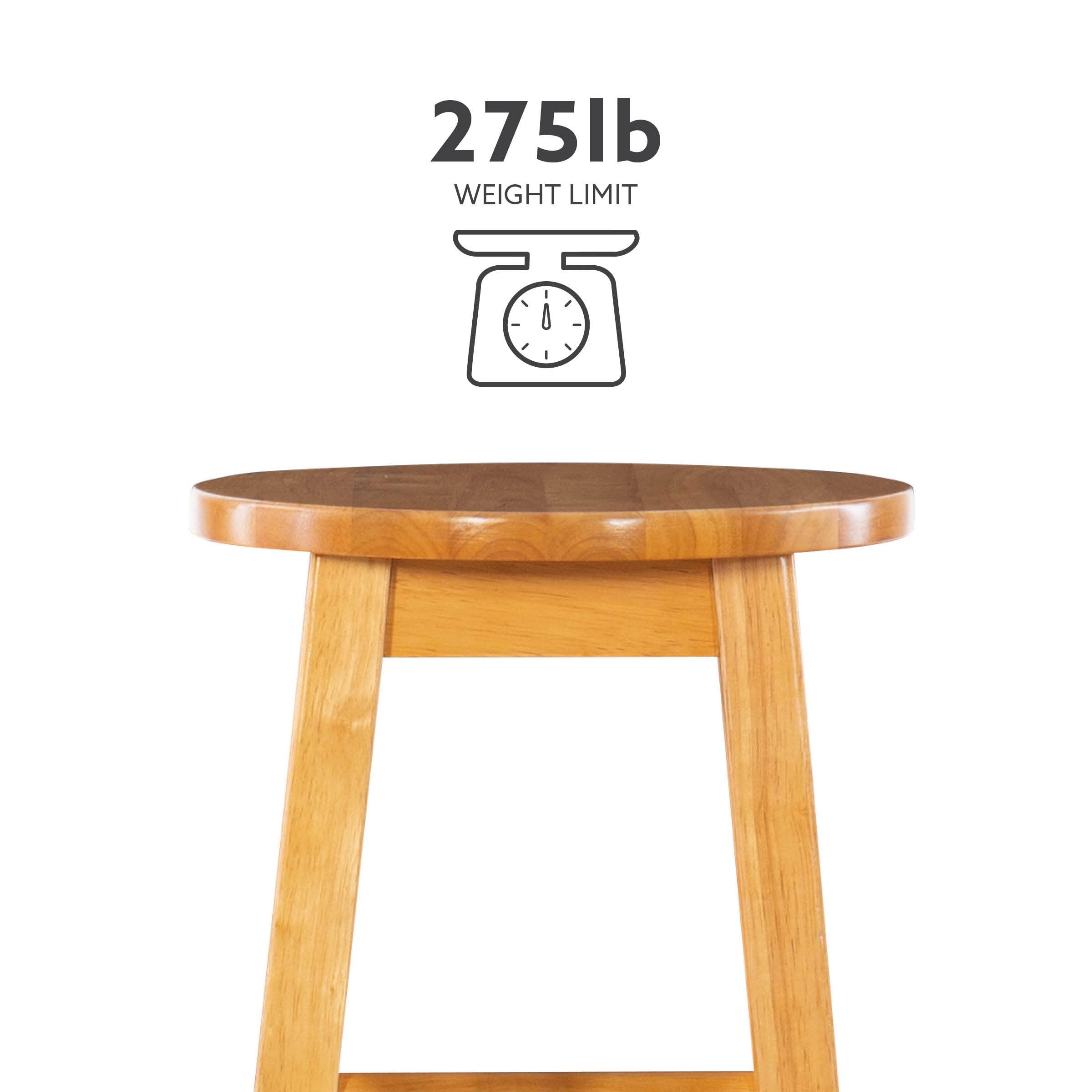 Linon Natural Barstool with Round Seat, 24-Inch - Image 10