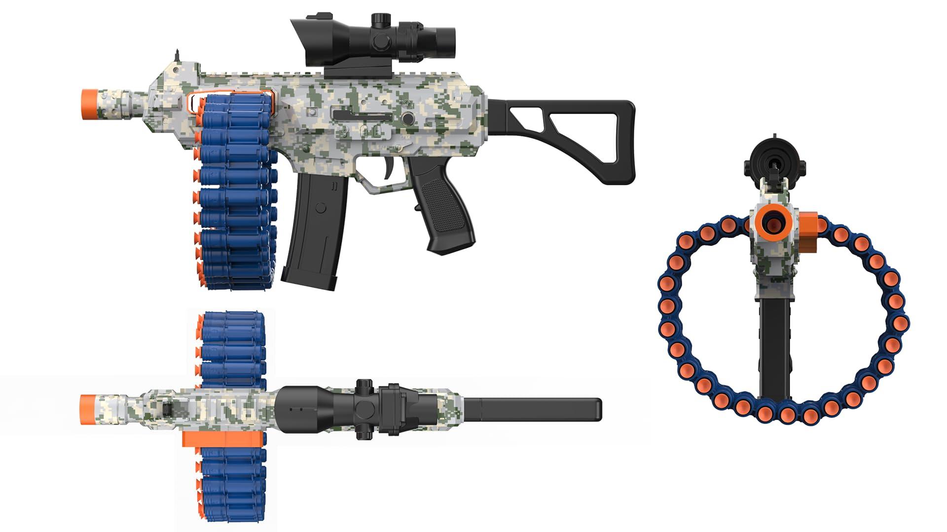 Electric Automatic Toy with Scope, JakMean Toy Blaster with 30 Dart Clips and 100 Foam Darts, Outdoor Shooting Games Toys for 6-12 Year Old Boys & Girls Adults, Gifts for Birthday Xmas, Green - Image 9