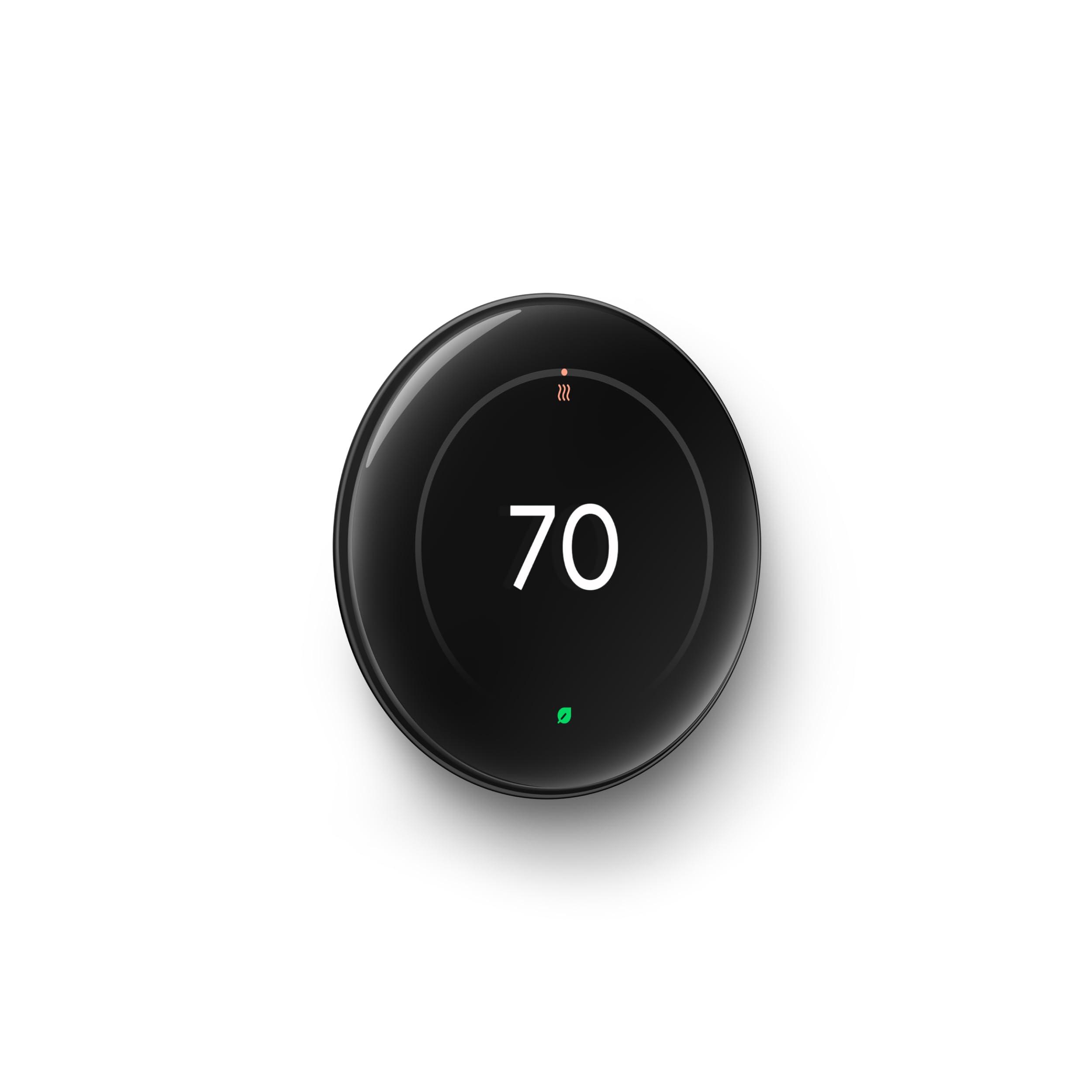 Google Nest Learning Thermostat (4th Gen, 2024) with Nest Temperature Sensor - Energy Saving Smart Thermostat with Adaptive Eco - Works with Alexa and Google Home App - Polished Obsidian - Image 2