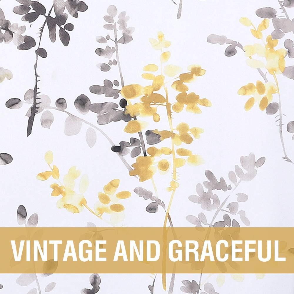 H.VERSAILTEX Curtains for Bedroom Room Darkening Curtains 84 Inch Length 2 Panels Set Thermal Insulated Drapes for Living Room Vintage Classical Floral Pattern Window Treatments, Grey and Yellow - Image 4