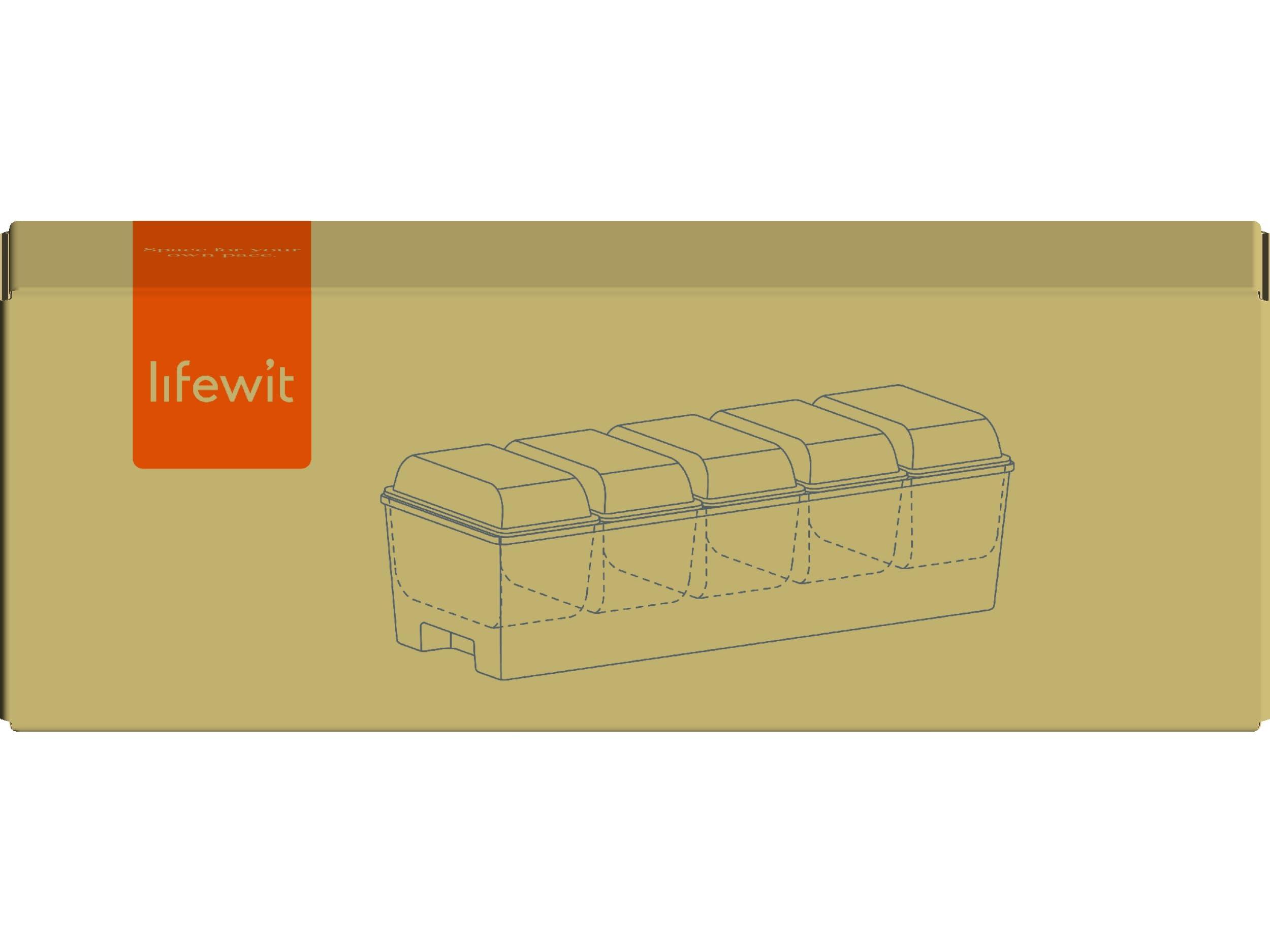 Lifewit Ice Chilled Condiment Caddy with 5 Containers(2.5 cup), Condiment Server with Separate Lids, Serving Tray Platter with Removable Dishes for Bar Accessories, Fruit, Salad, Taco, Party Garnish - Image 10
